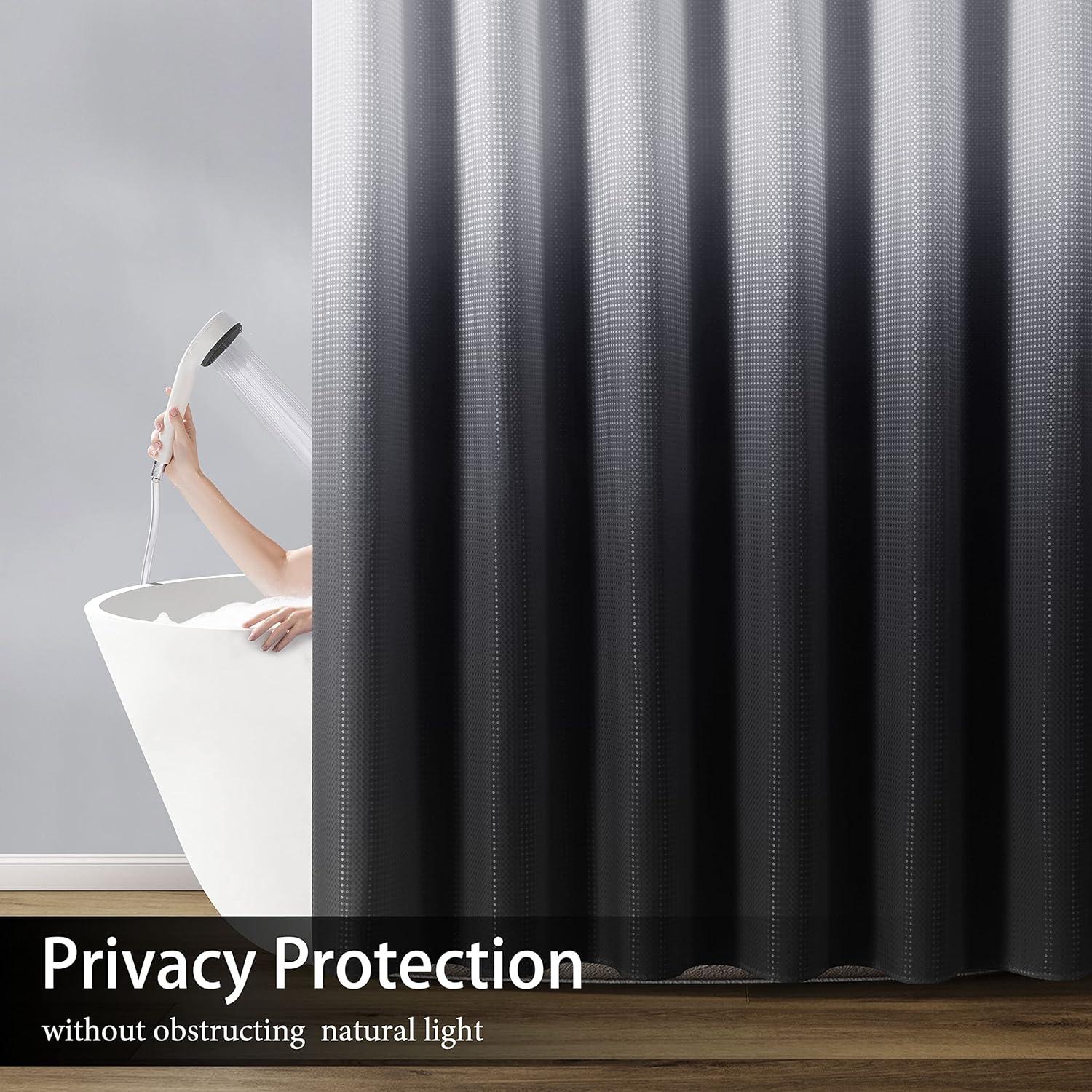 Cortina de Ducha Ombre Negra y Blanca Naturoom 72x72 cm