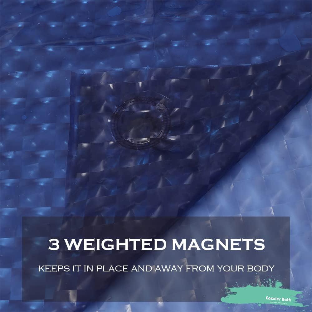 Cortina de Ducha Eazzier Bath 3D Azul Marino 182.88x182.88 cm