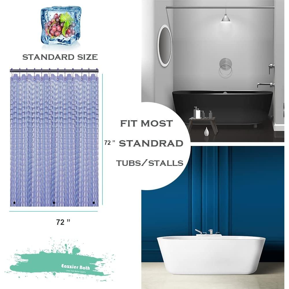 Cortina de Ducha Eazzier Bath 3D Azul Marino 182.88x182.88 cm