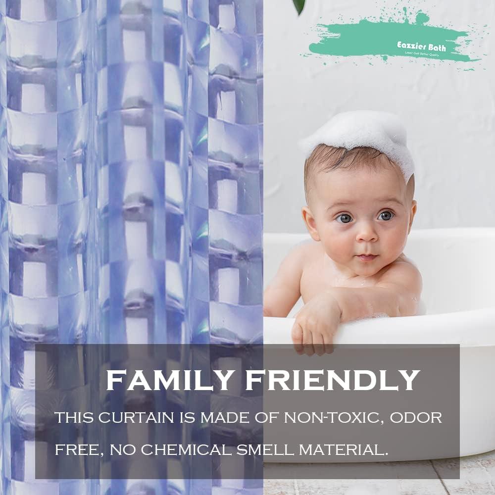 Cortina de Ducha Eazzier Bath 3D Azul Marino 182.88x182.88 cm