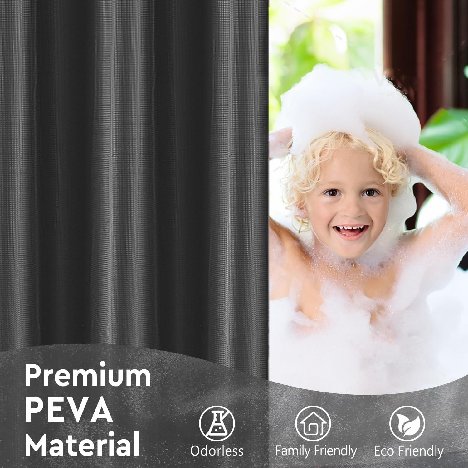 Cortina de Ducha Tititex Negra 72x72 cm PEVA Impermeable