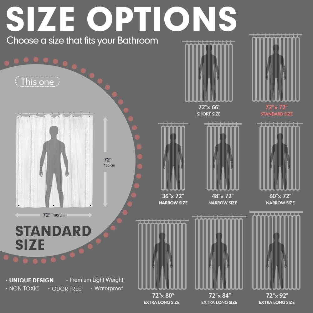 Cortina de Ducha Hereisa 3D Piedra Impermeable 180x180 cm