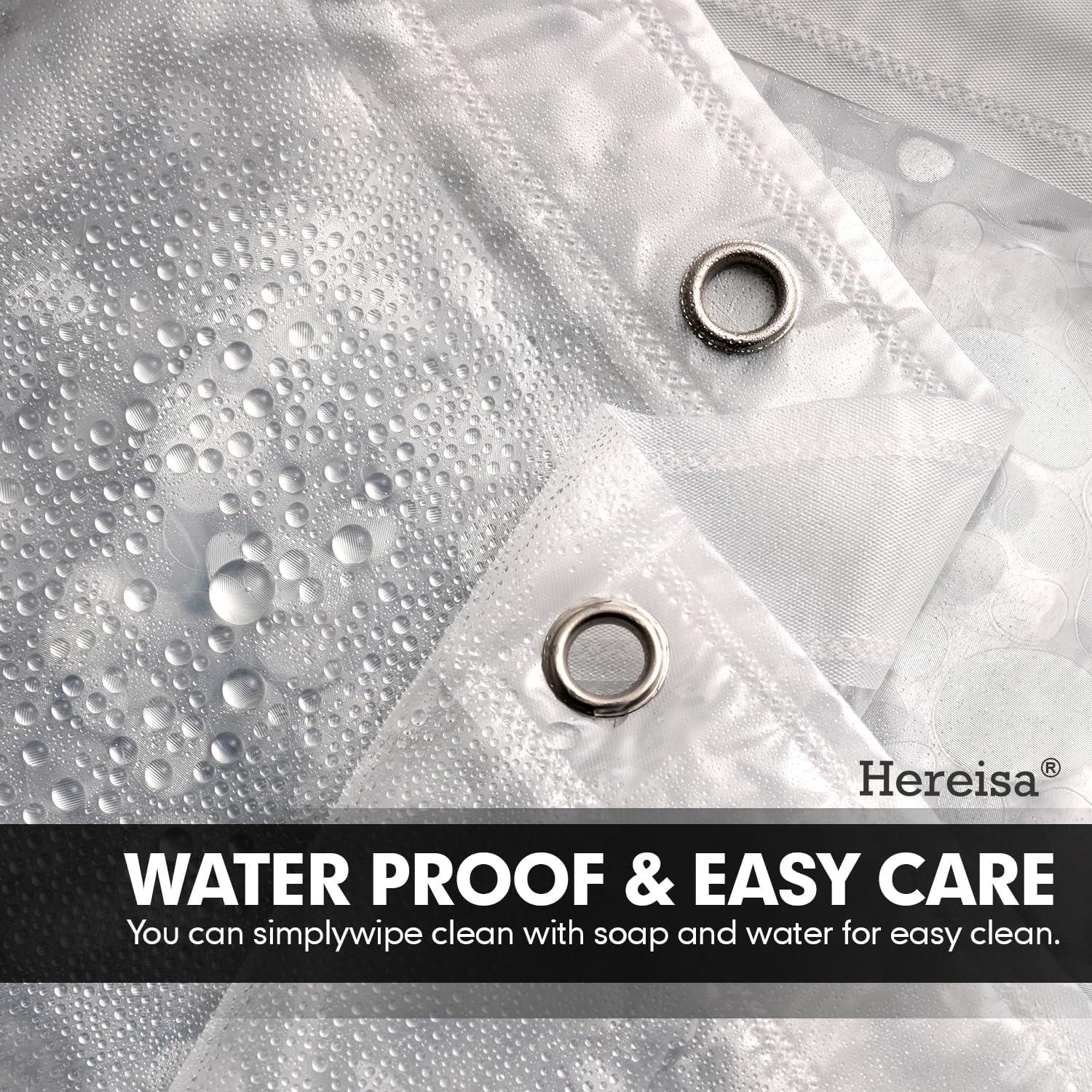 Cortina de Ducha Hereisa 3D Piedra Impermeable 180x180 cm