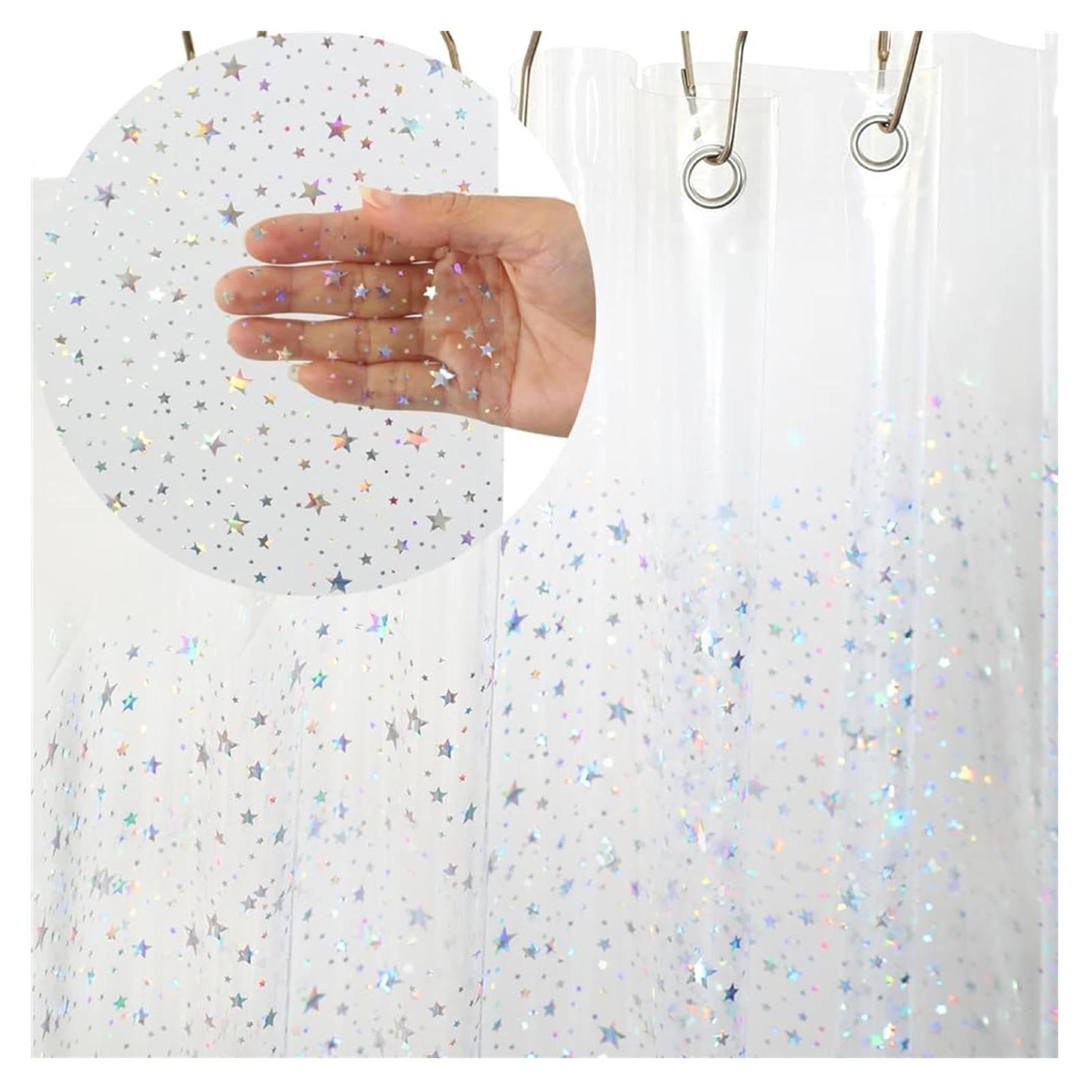 Funda de Ducha Holográfica Riyidecor 182.88x182.88 cm Estrella