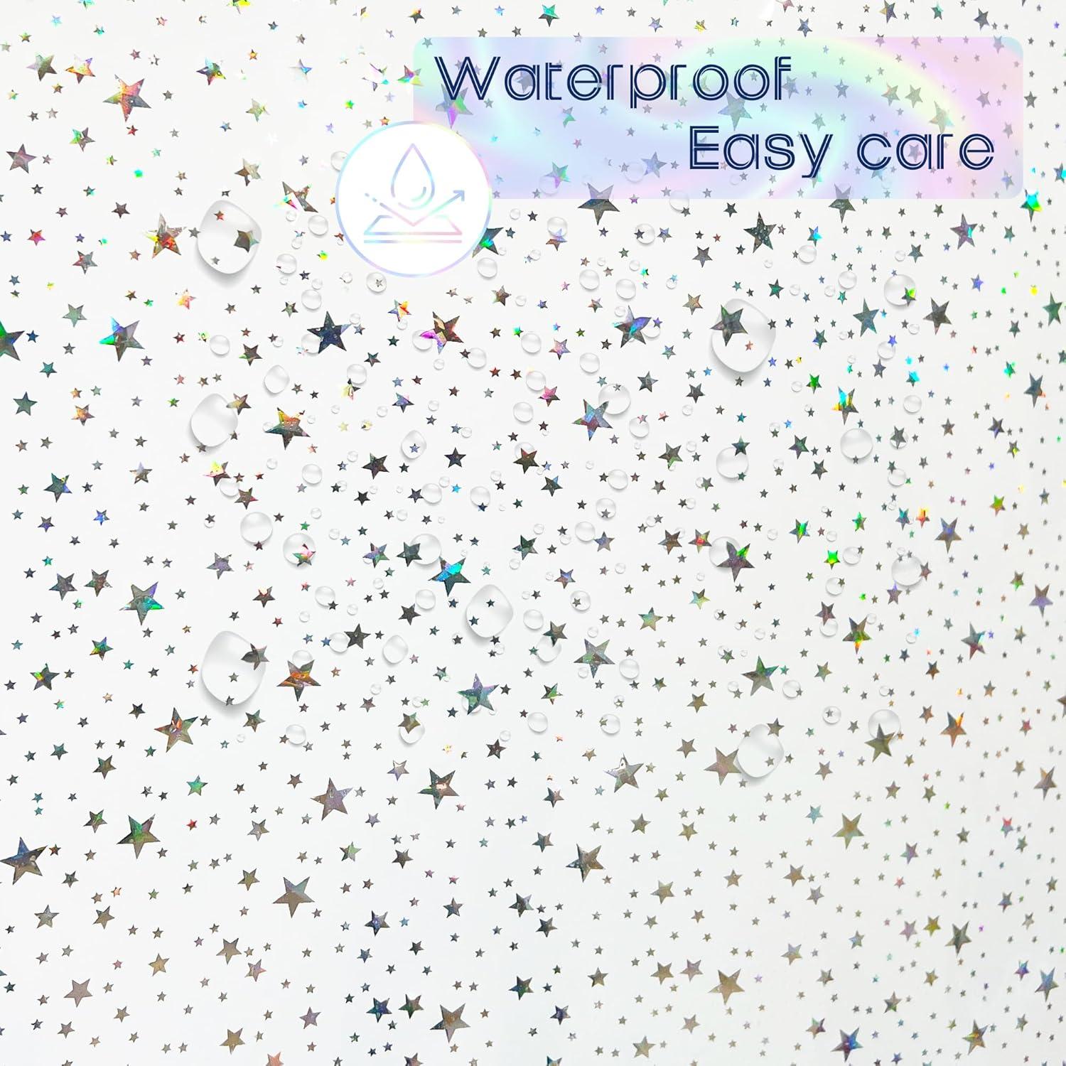 Funda de Ducha Holográfica Riyidecor 182.88x182.88 cm Estrella