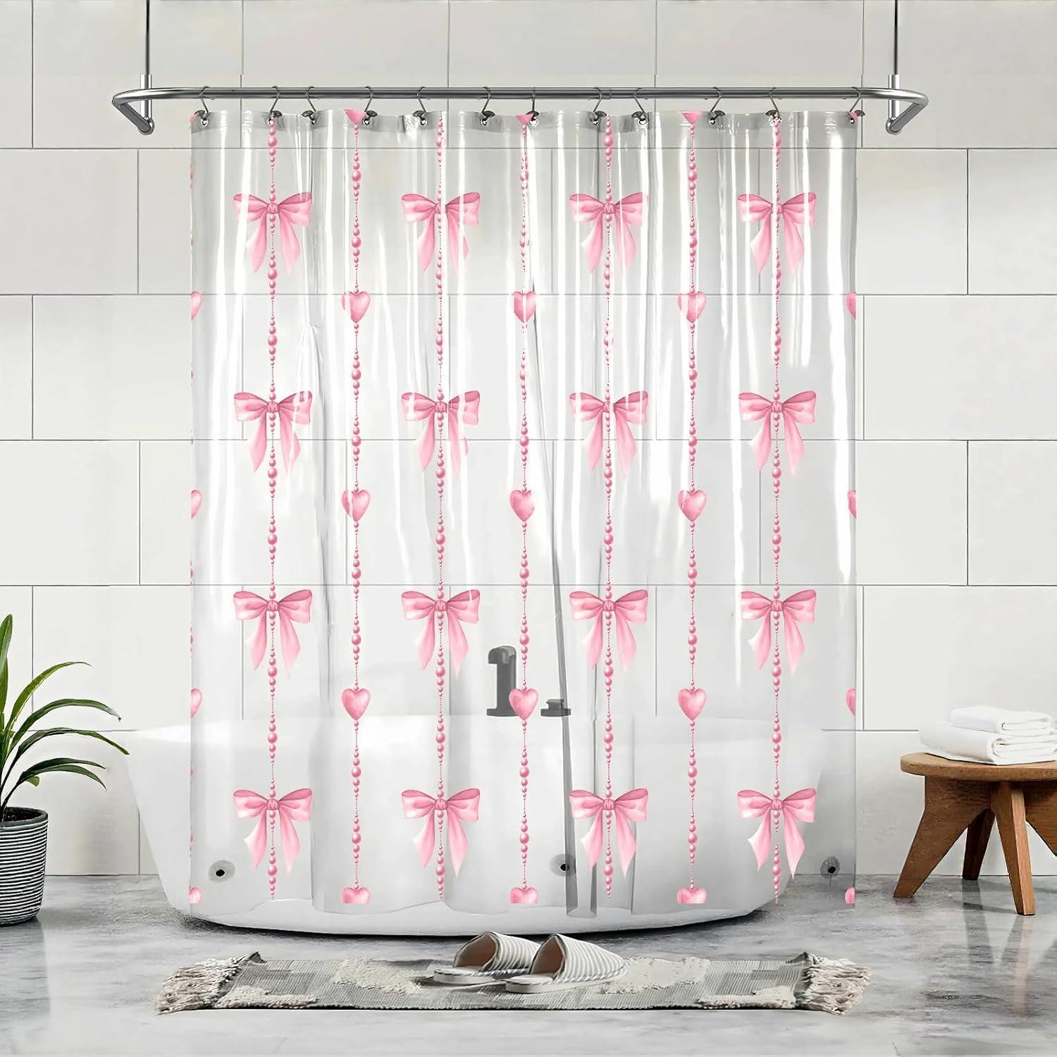 Cortina de Ducha Rosa Claro CAPQL 182x182cm Impermeable