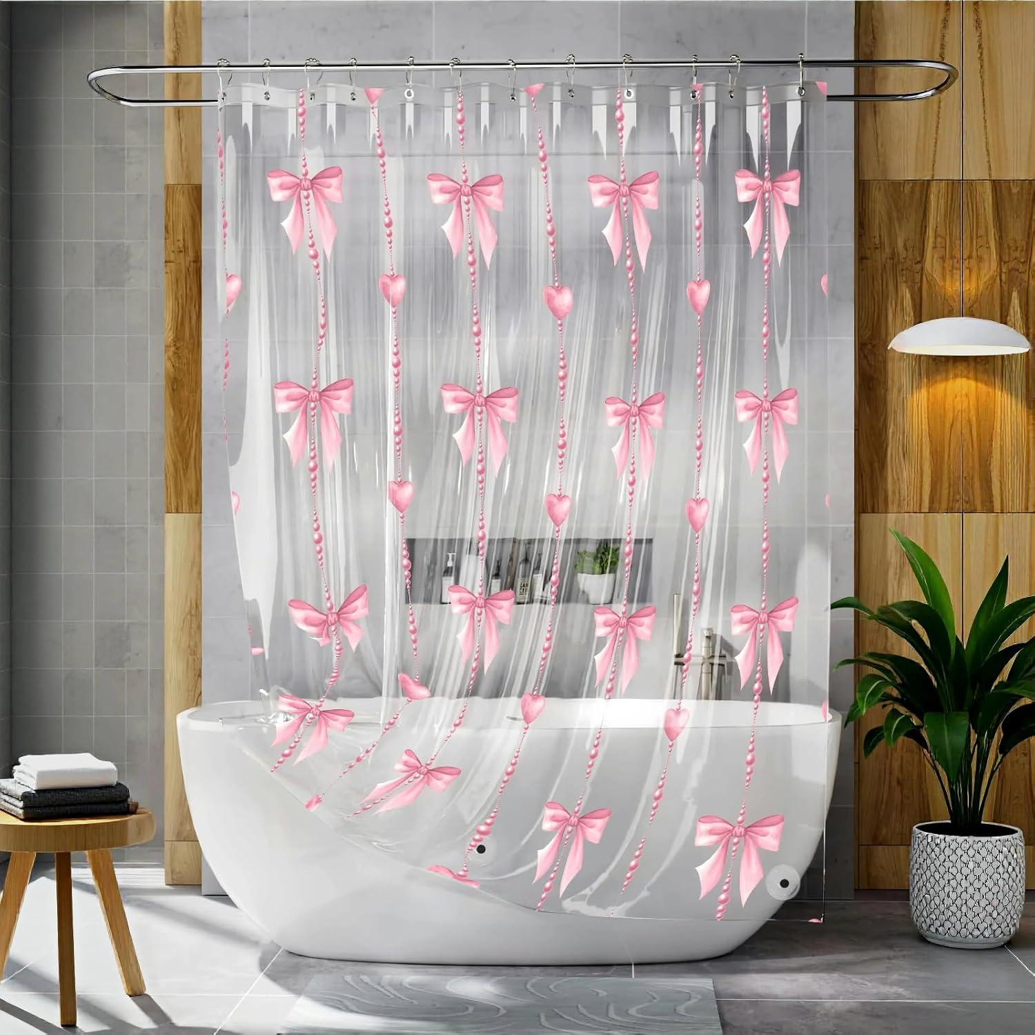 Cortina de Ducha Rosa Claro CAPQL 182x182cm Impermeable