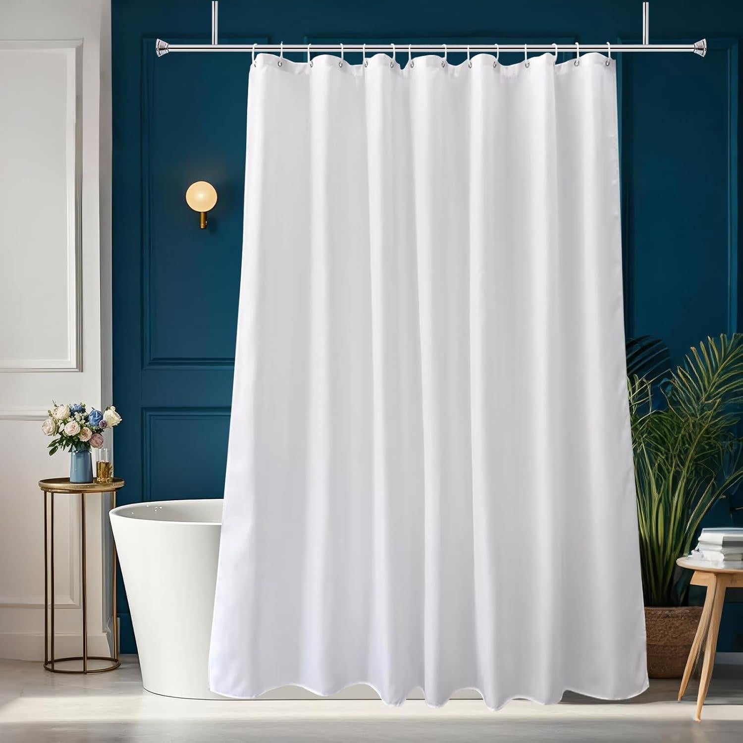 Cortina de Ducha Larga AooHome 183x198 cm Impermeable Blanca
