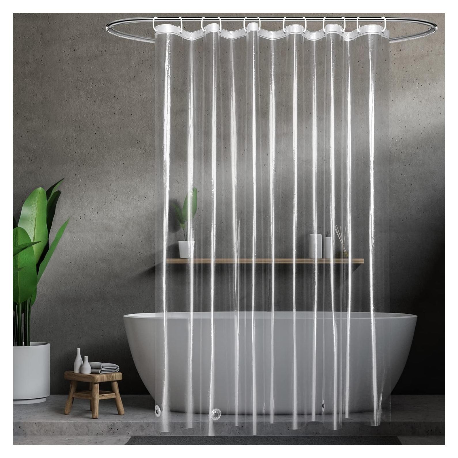 Cortina de Ducha UFRIDAY 72x80 cm Transparente EVA Impermeable