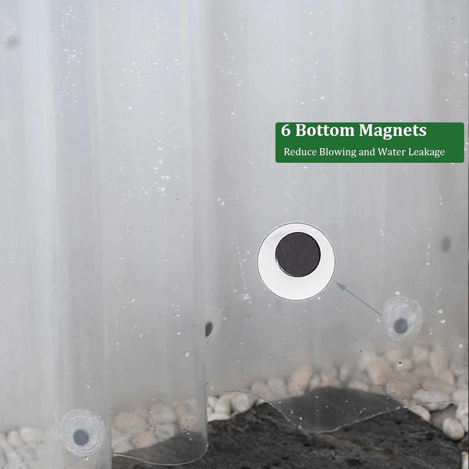 Cortina de Ducha Tonnali 74 Pulgadas PEVA Transparente Impermeable