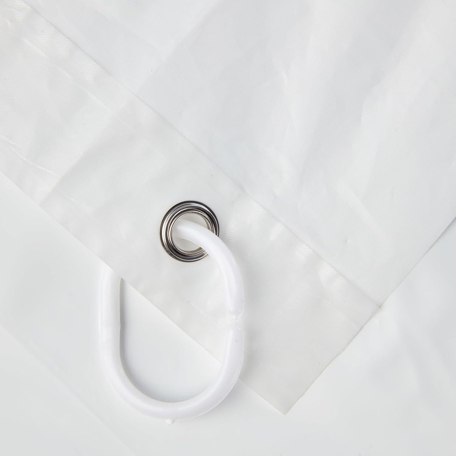 Cortina de Ducha Impermeable Ecoluxe 70x70 cm Blanca con Ojetes