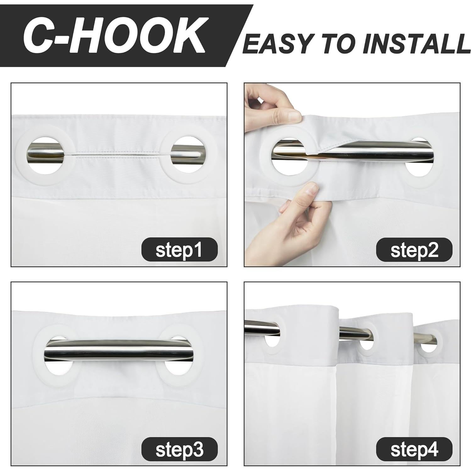 Cortina de Ducha AXURXUI Boho Negra 180x190 cm Impermeable