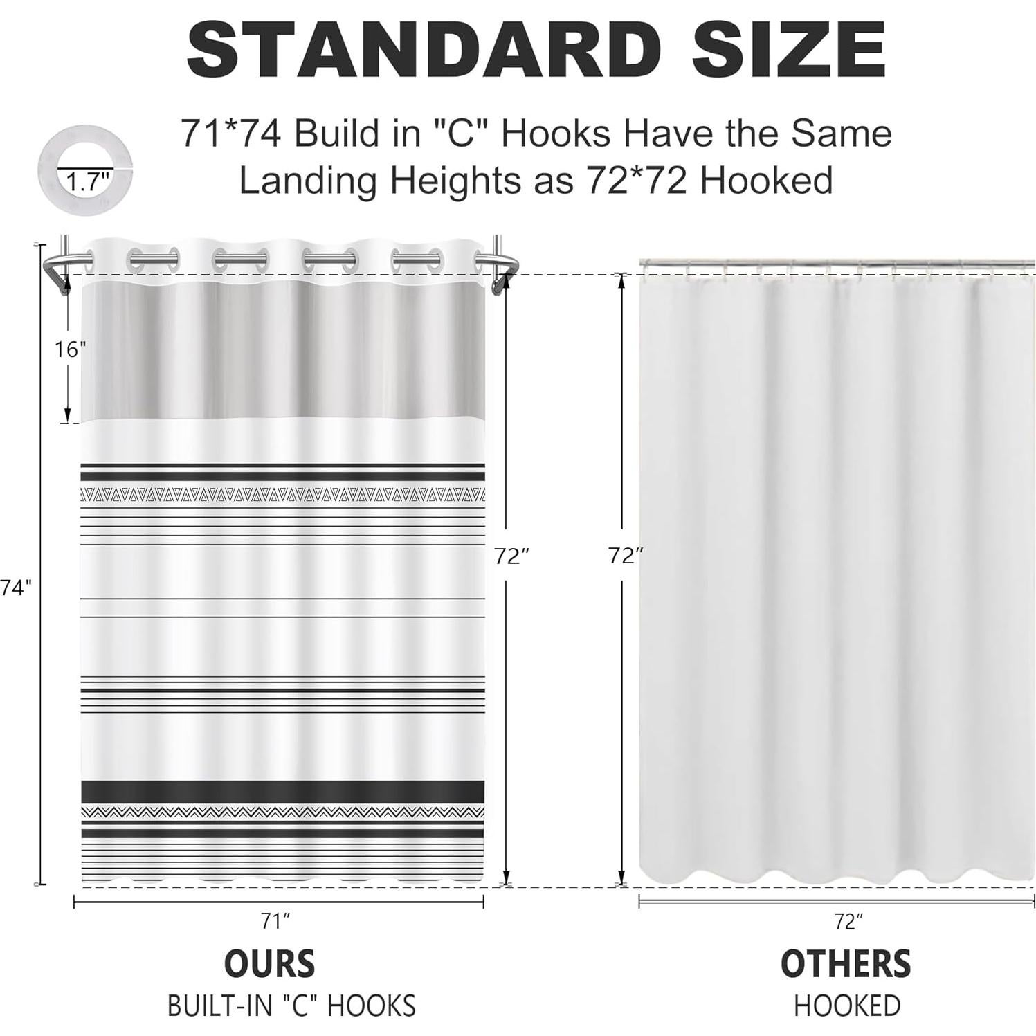 Cortina de Ducha AXURXUI Boho Negra 180x190 cm Impermeable