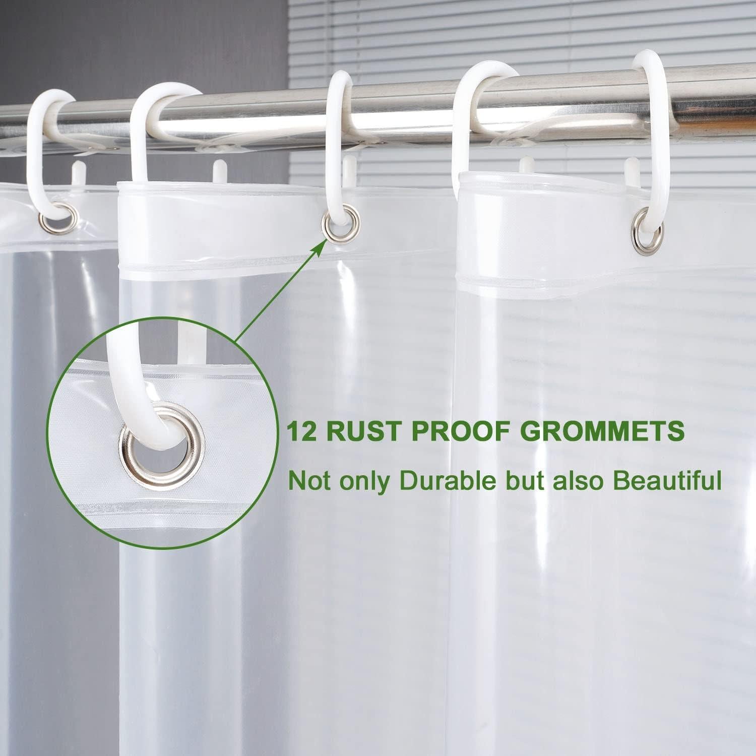 Cortina de Ducha Transparente AooHome 183x213 cm EVA 10 Gauge