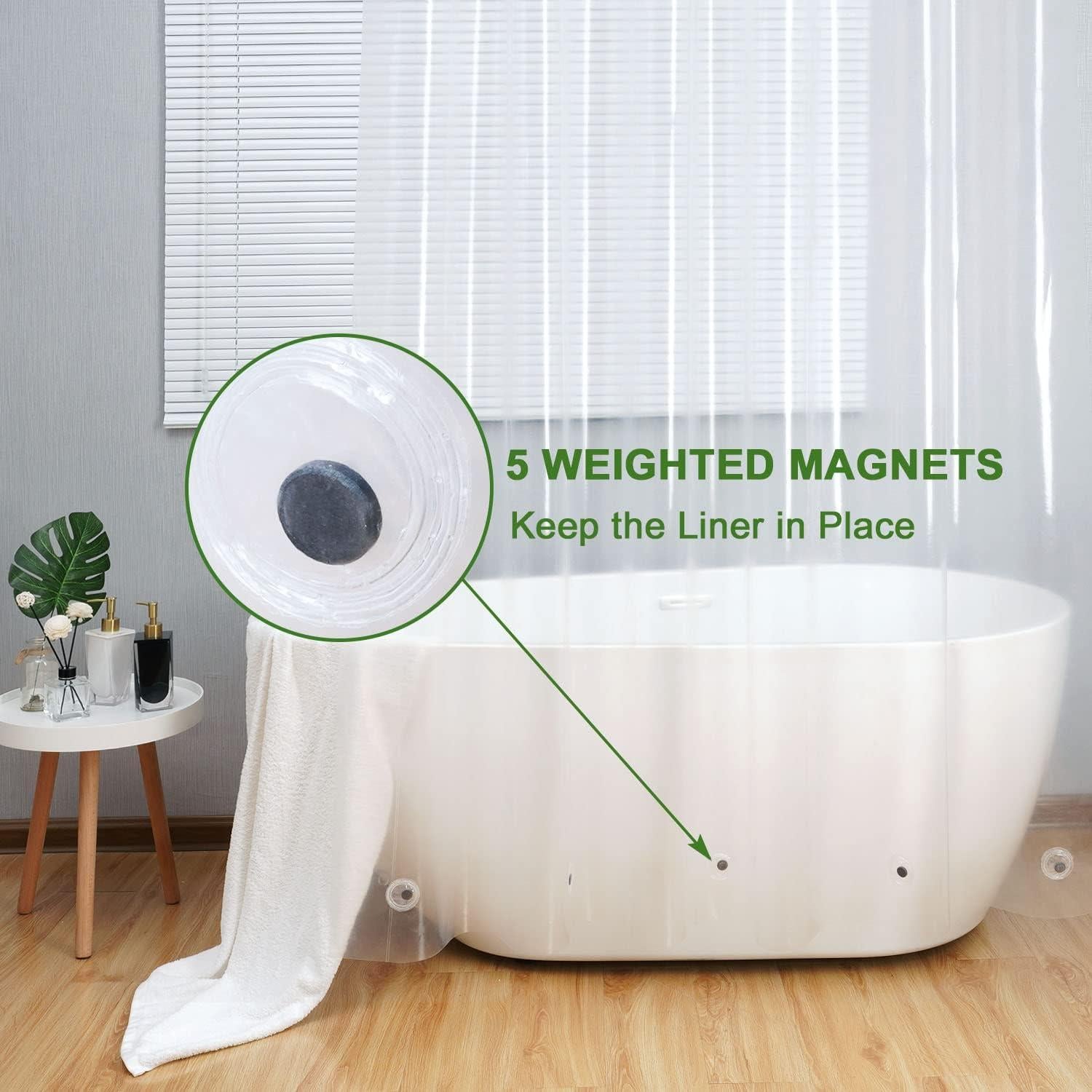 Cortina de Ducha Transparente AooHome 183x213 cm EVA 10 Gauge