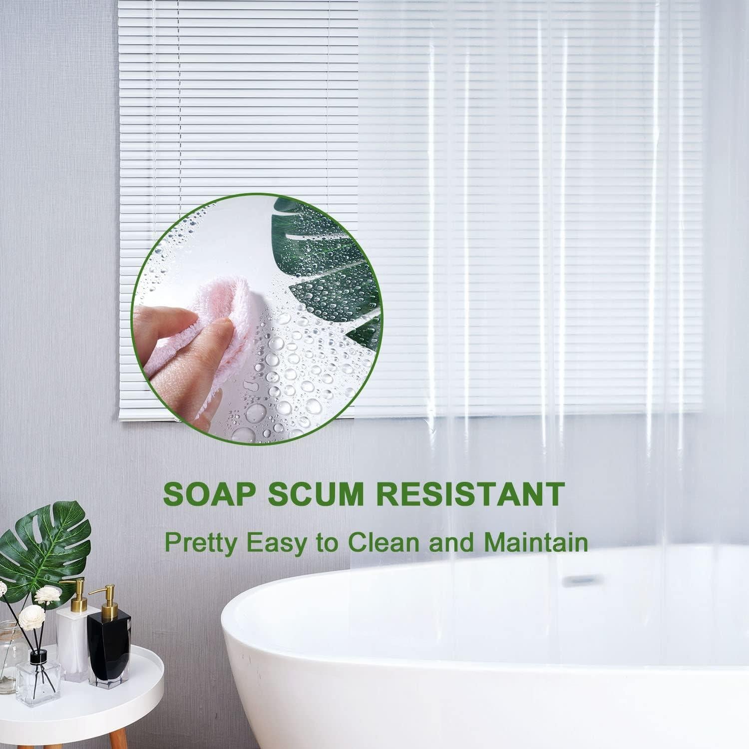 Cortina de Ducha Transparente AooHome 183x213 cm EVA 10 Gauge