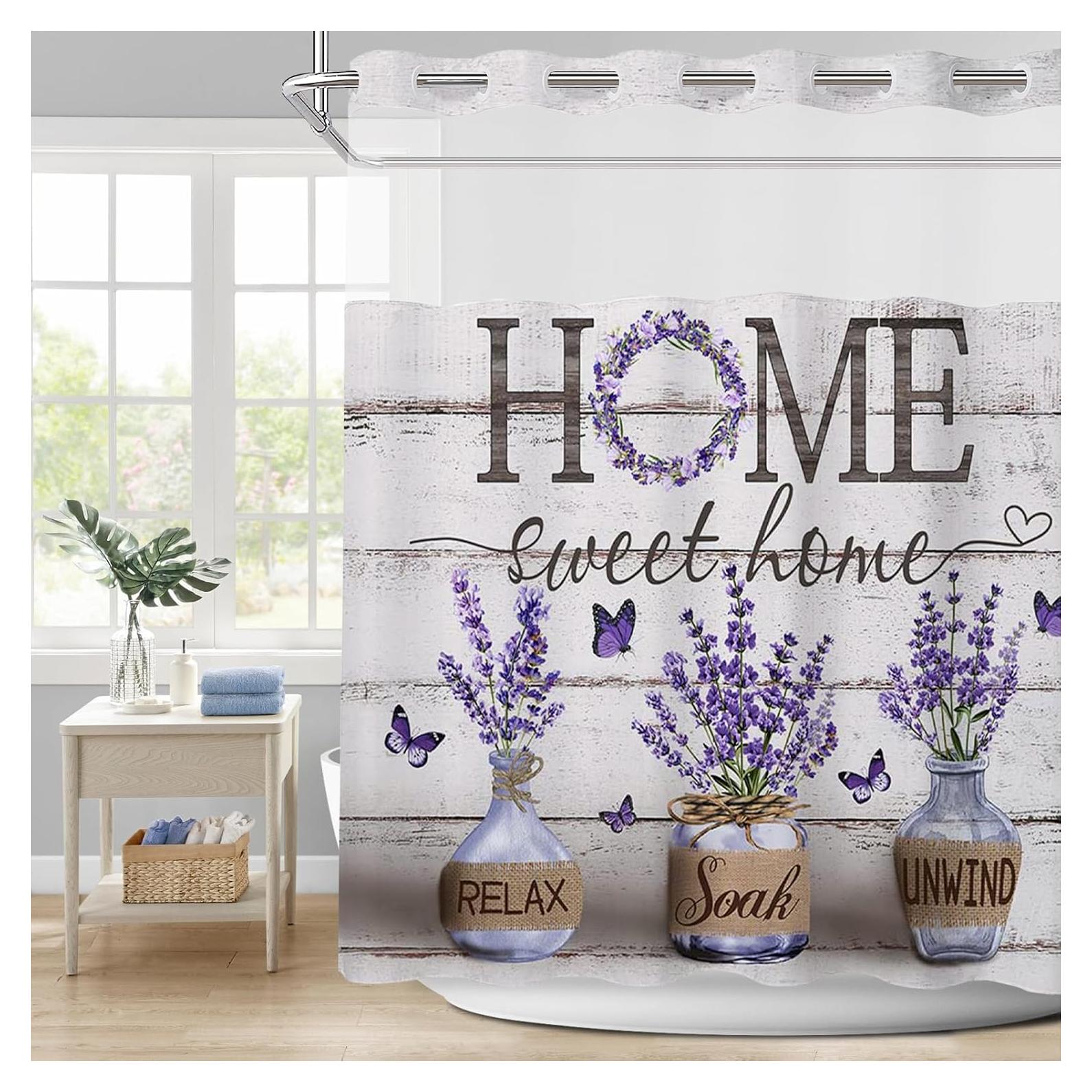 Cortina de Ducha APROPHIC Lavanda 180x190 cm Impermeable