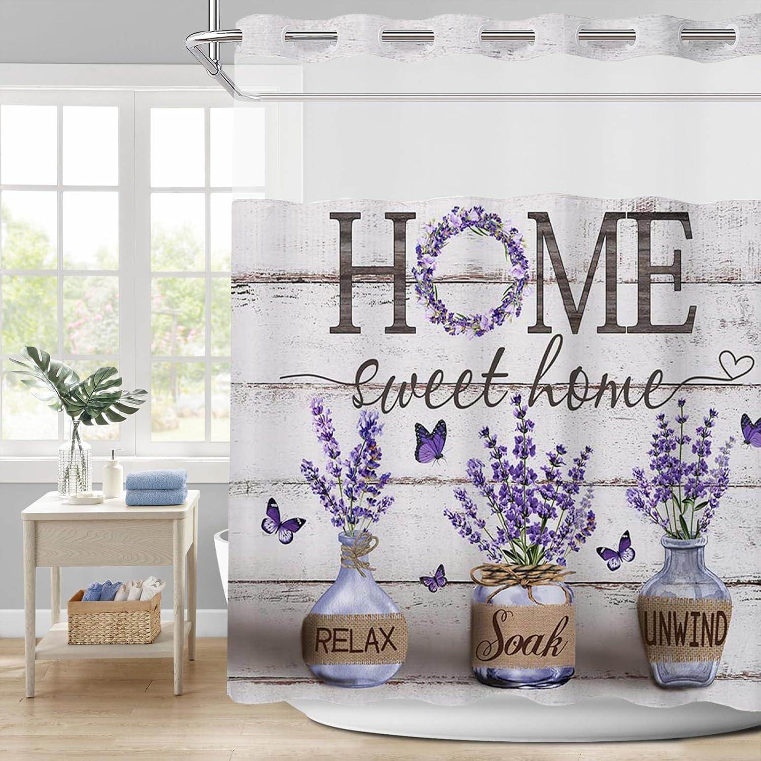 Cortina de Ducha APROPHIC Lavanda 180x190 cm Impermeable