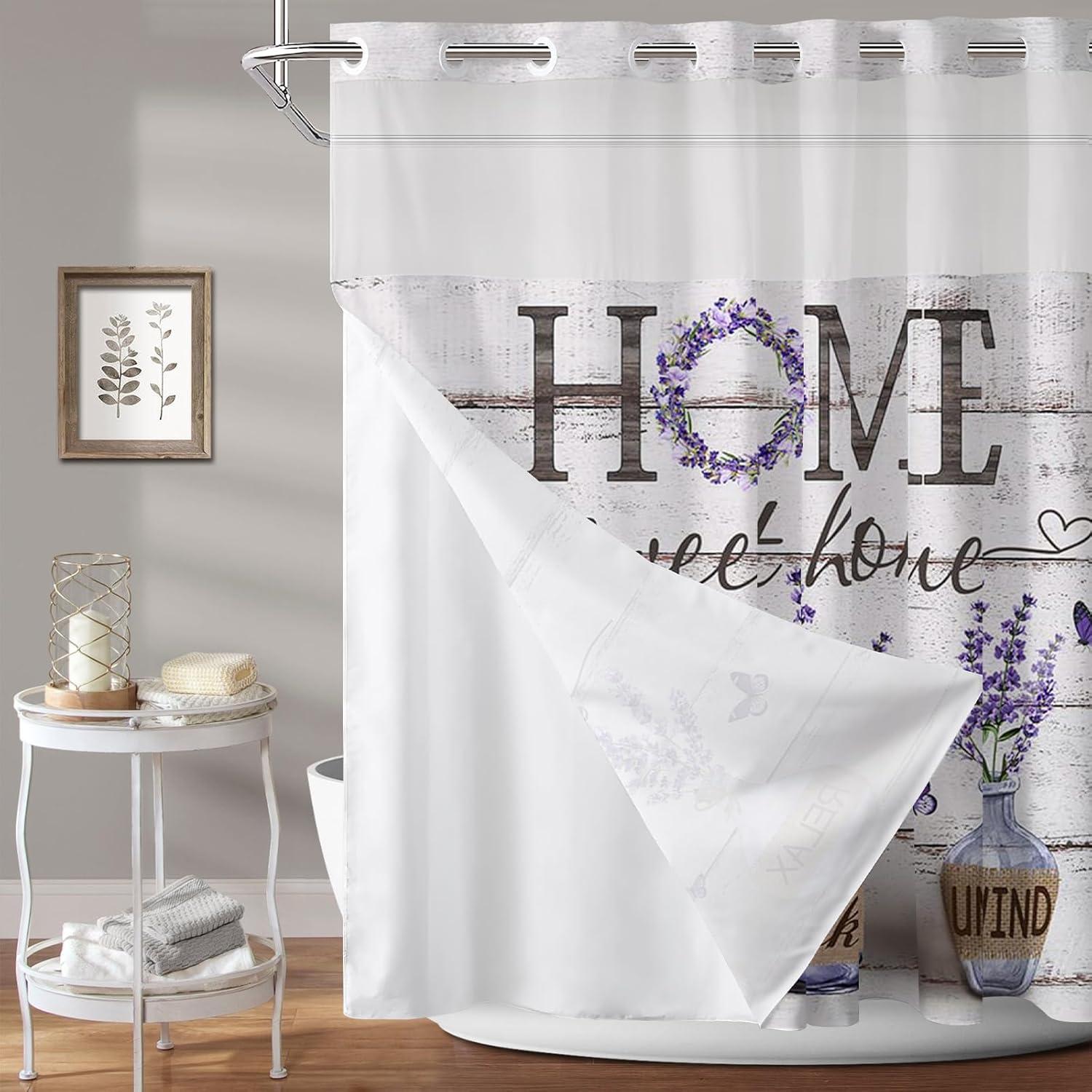 Cortina de Ducha APROPHIC Lavanda 180x190 cm Impermeable