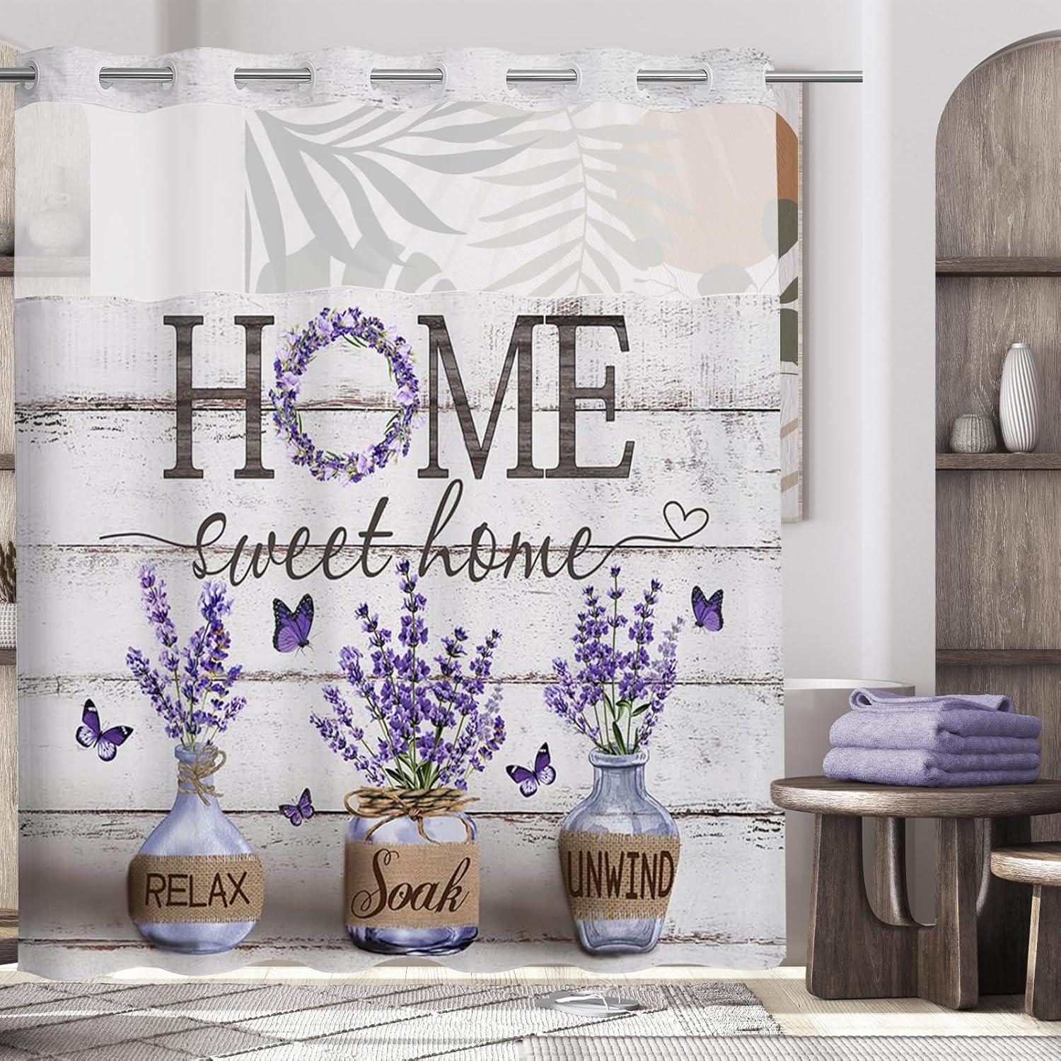 Cortina de Ducha APROPHIC Lavanda 180x190 cm Impermeable