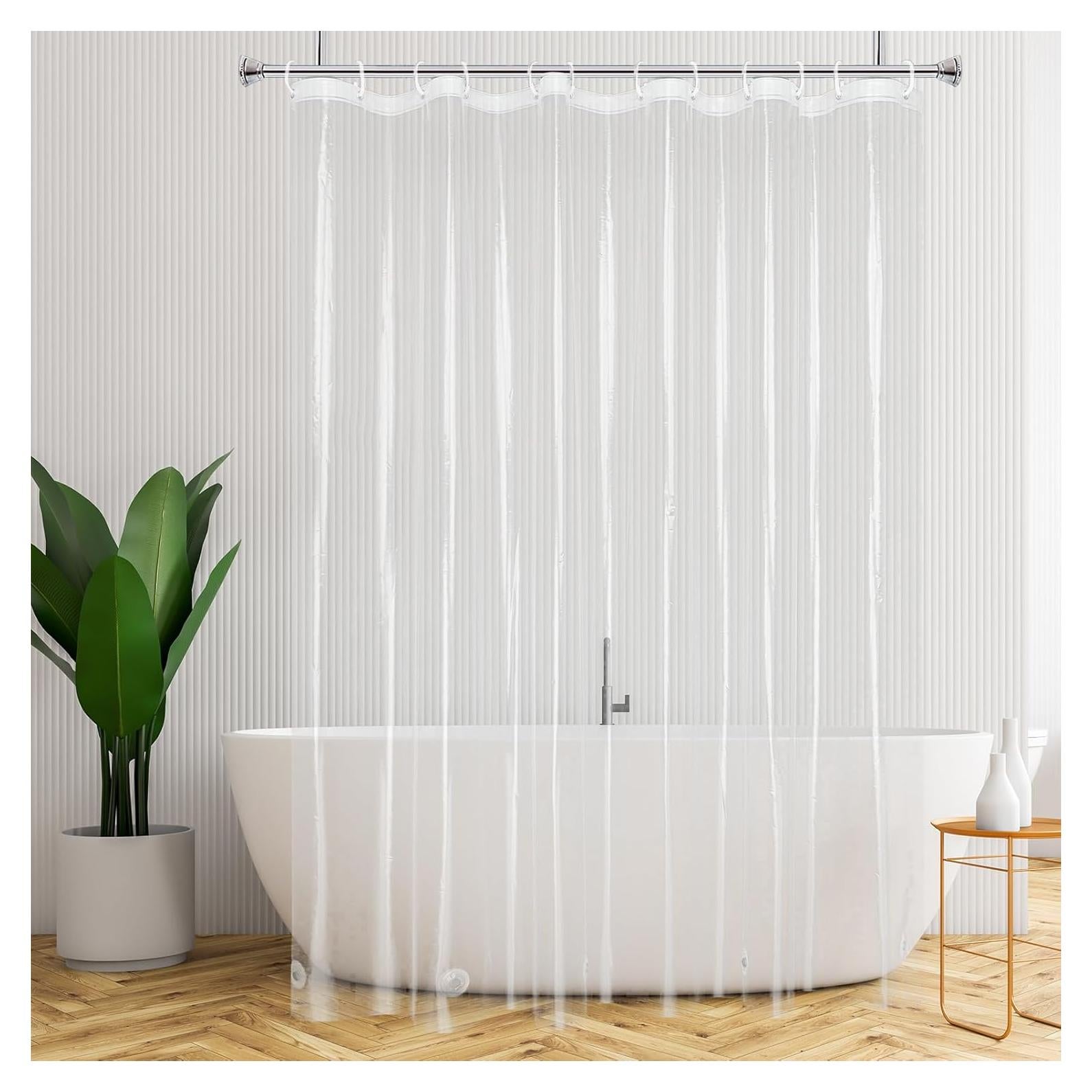 Cortina de Ducha Transparente AooHome 182x213 cm EVA Ligera