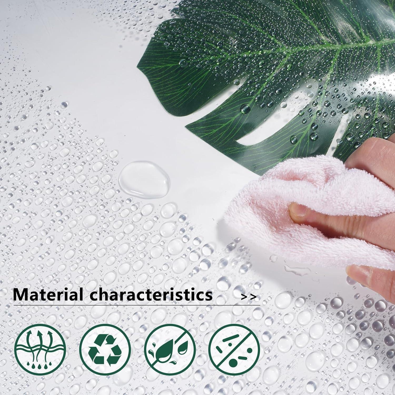 Cortina de Ducha Transparente AooHome 182x213 cm EVA Ligera