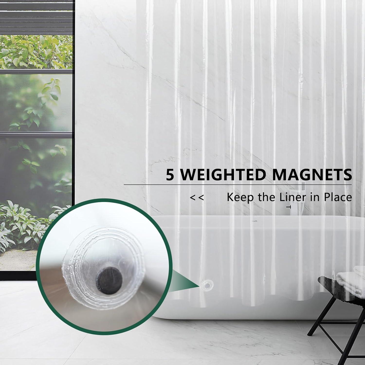 Cortina de Ducha Transparente AooHome 182x213 cm EVA Ligera