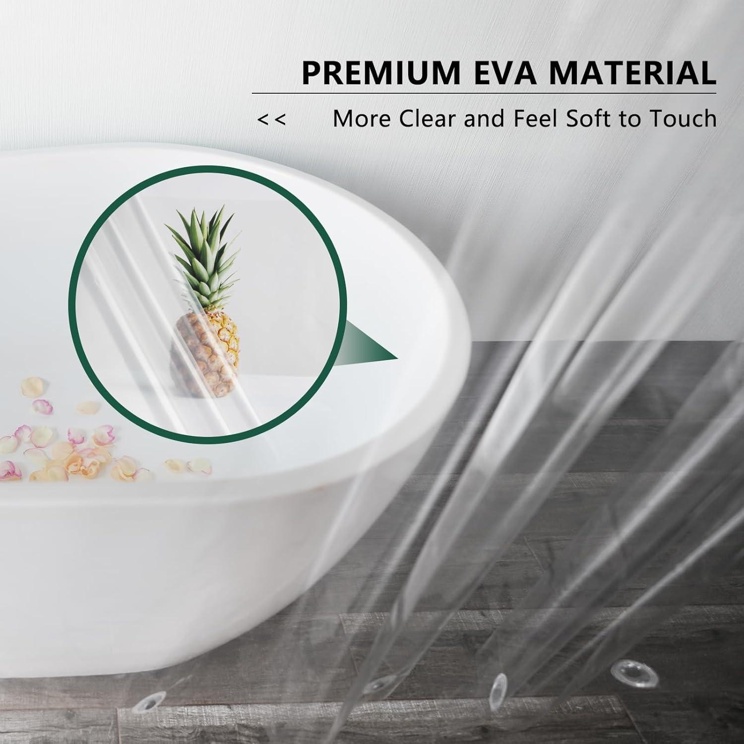 Cortina de Ducha Transparente AooHome 182x213 cm EVA Ligera