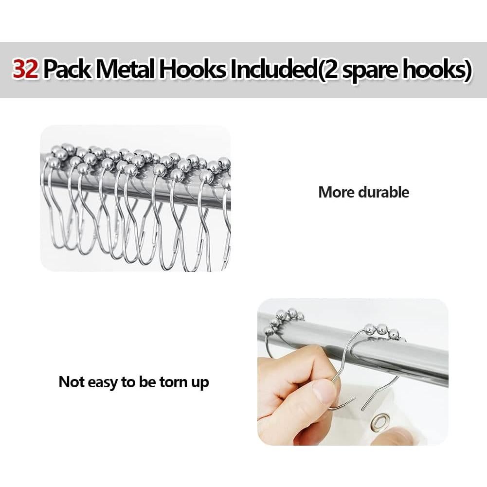 Cortina de Ducha YISURE Transparente 180x70 cm Impermeable