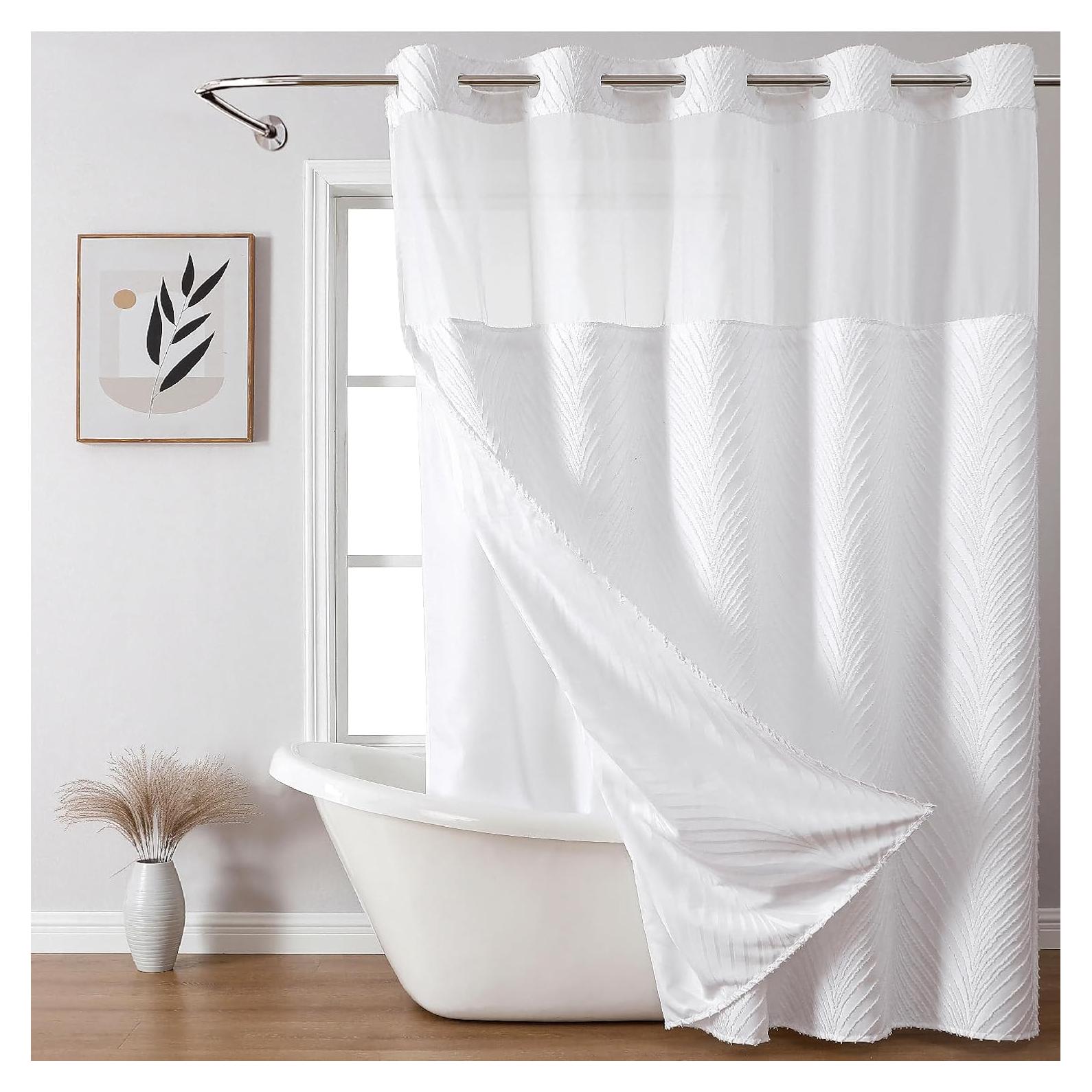 Cortina de Ducha Texturizada Boho Eachope 180x188cm Impermeable