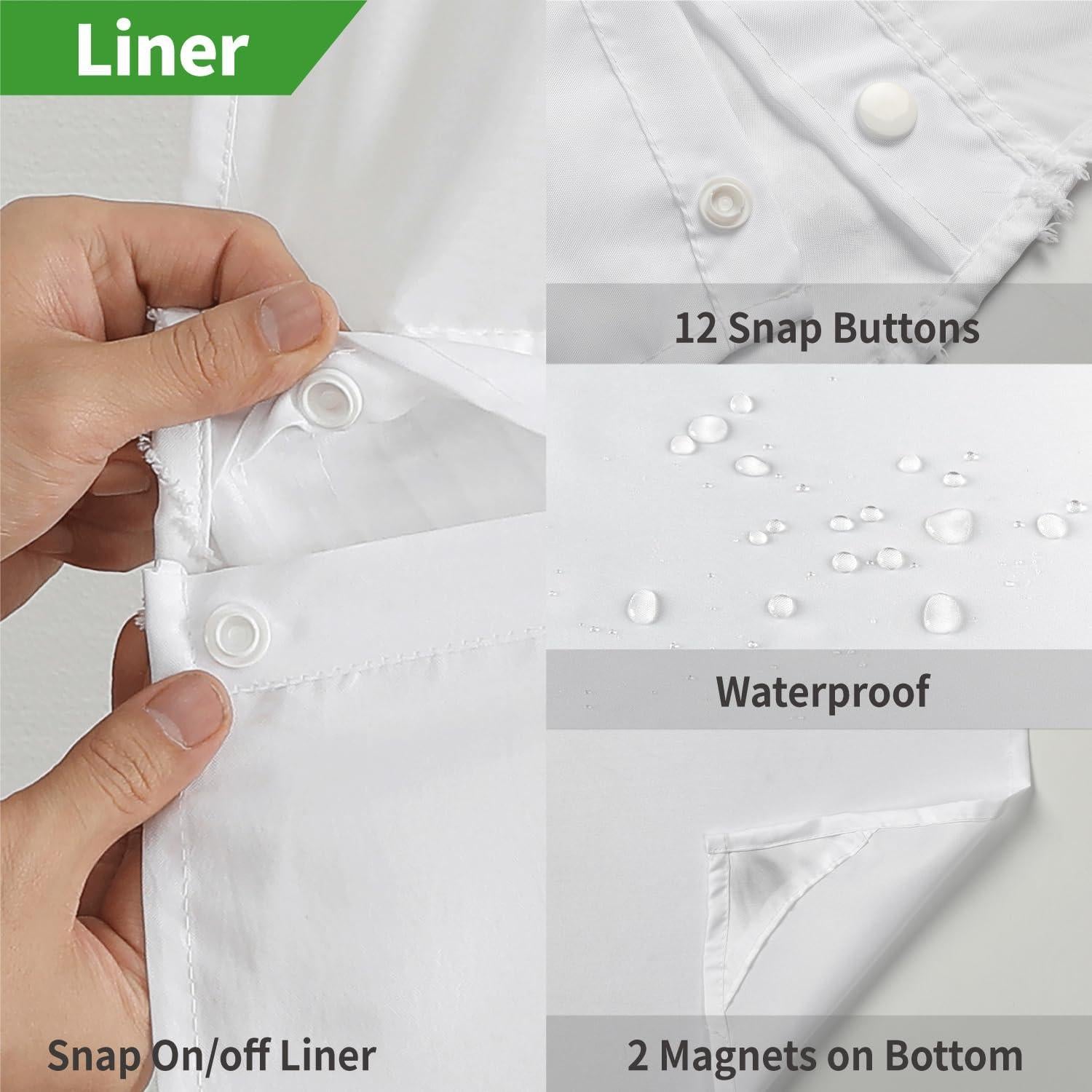 Cortina de Ducha Texturizada Boho Eachope 180x188cm Impermeable