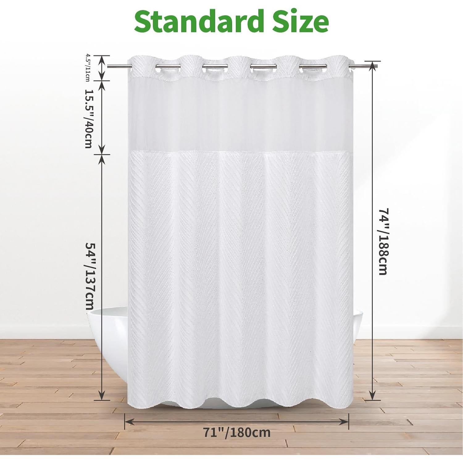 Cortina de Ducha Texturizada Boho Eachope 180x188cm Impermeable