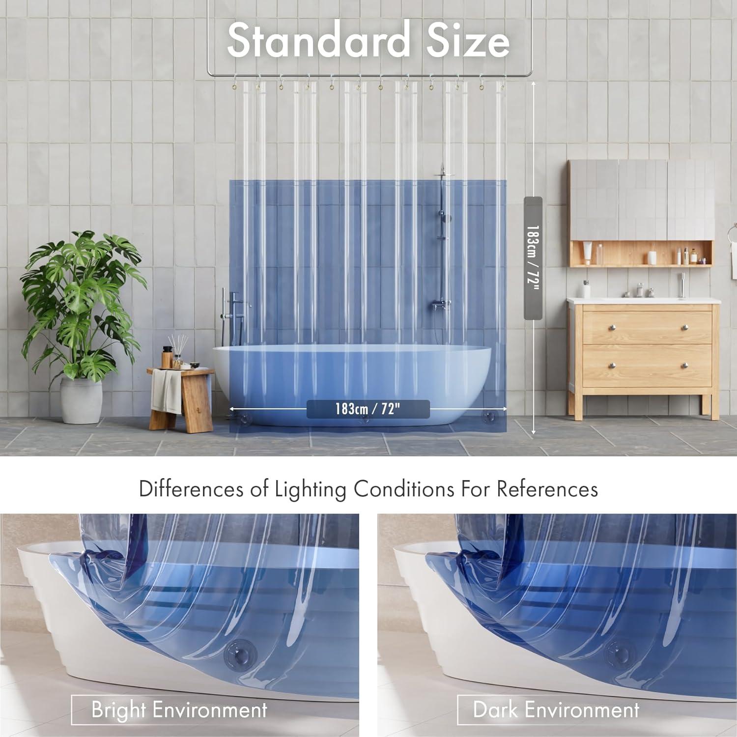 Forro de Cortina de Ducha 100% EVA AmazerBath 183x183 cm