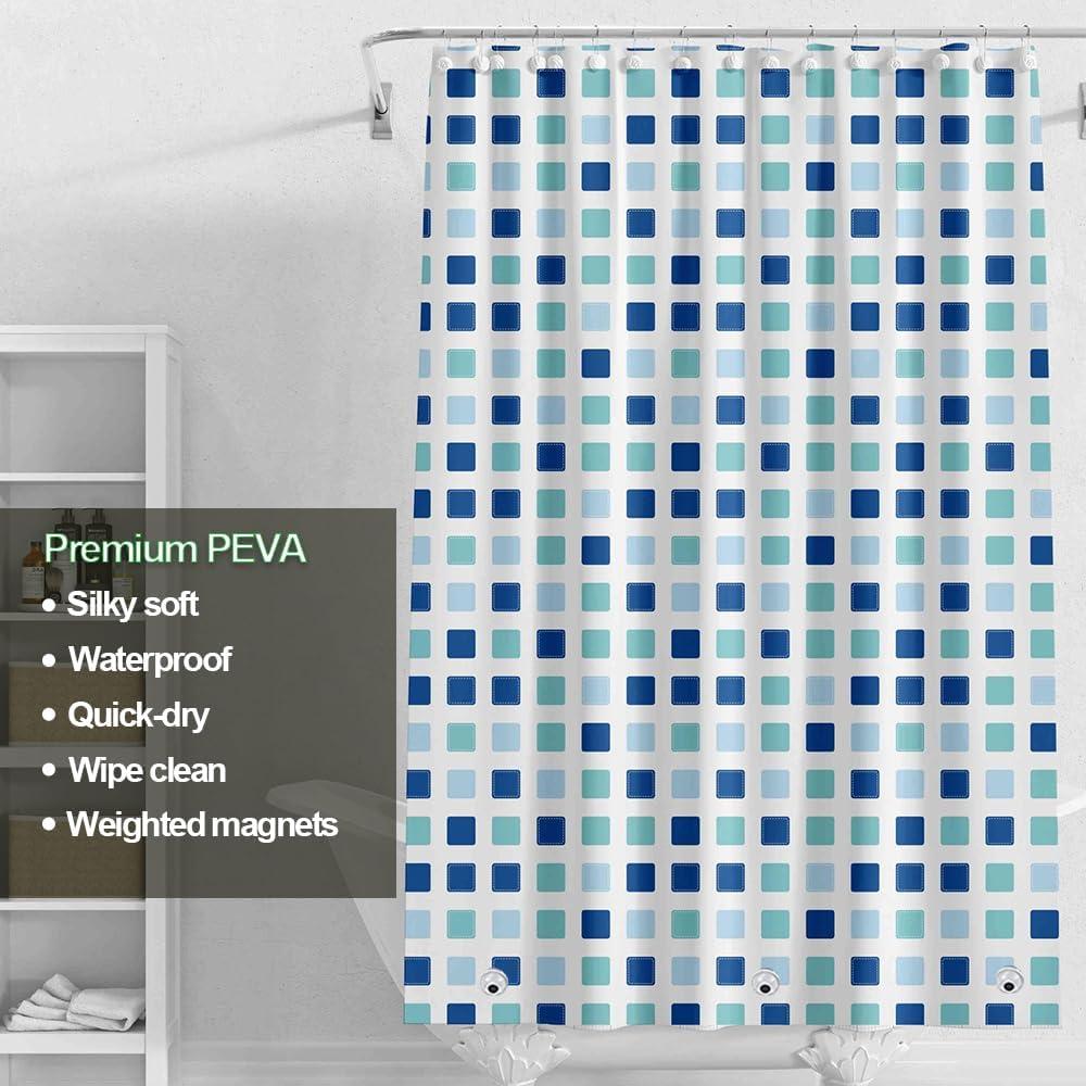 Forro de Ducha Myratts PEVA 72x72" Impermeable Azul-Verde
