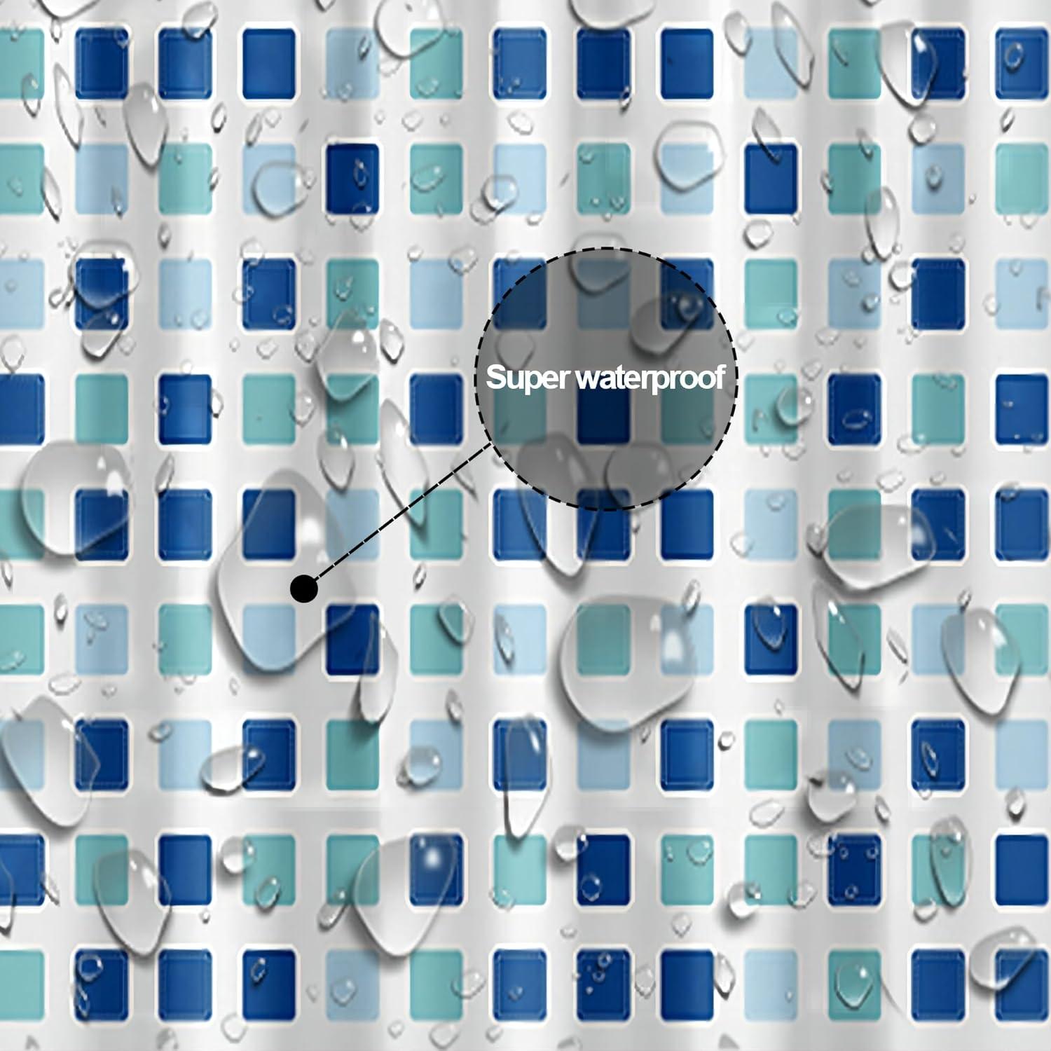 Forro de Ducha Myratts PEVA 72x72" Impermeable Azul-Verde