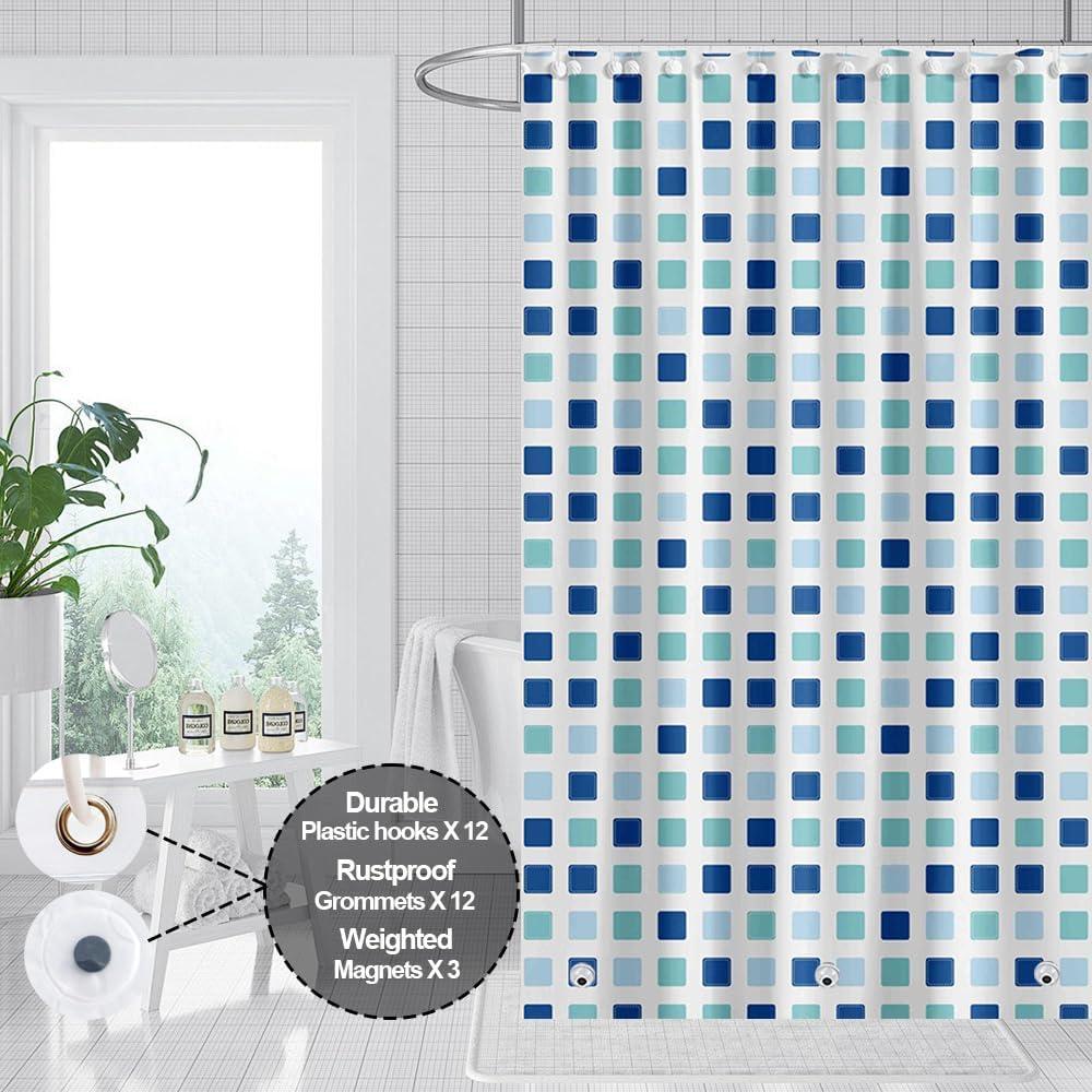 Forro de Ducha Myratts PEVA 72x72" Impermeable Azul-Verde