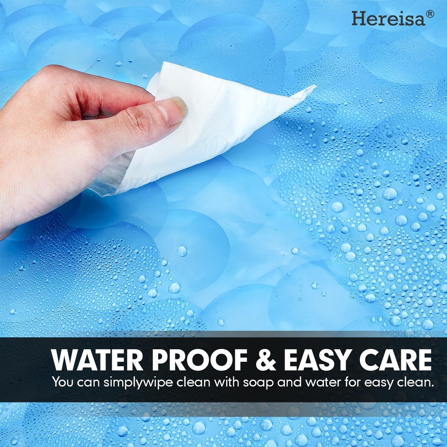 Cortina de Ducha Hereisa 3D Cubo Azul 183x168 cm PEVA