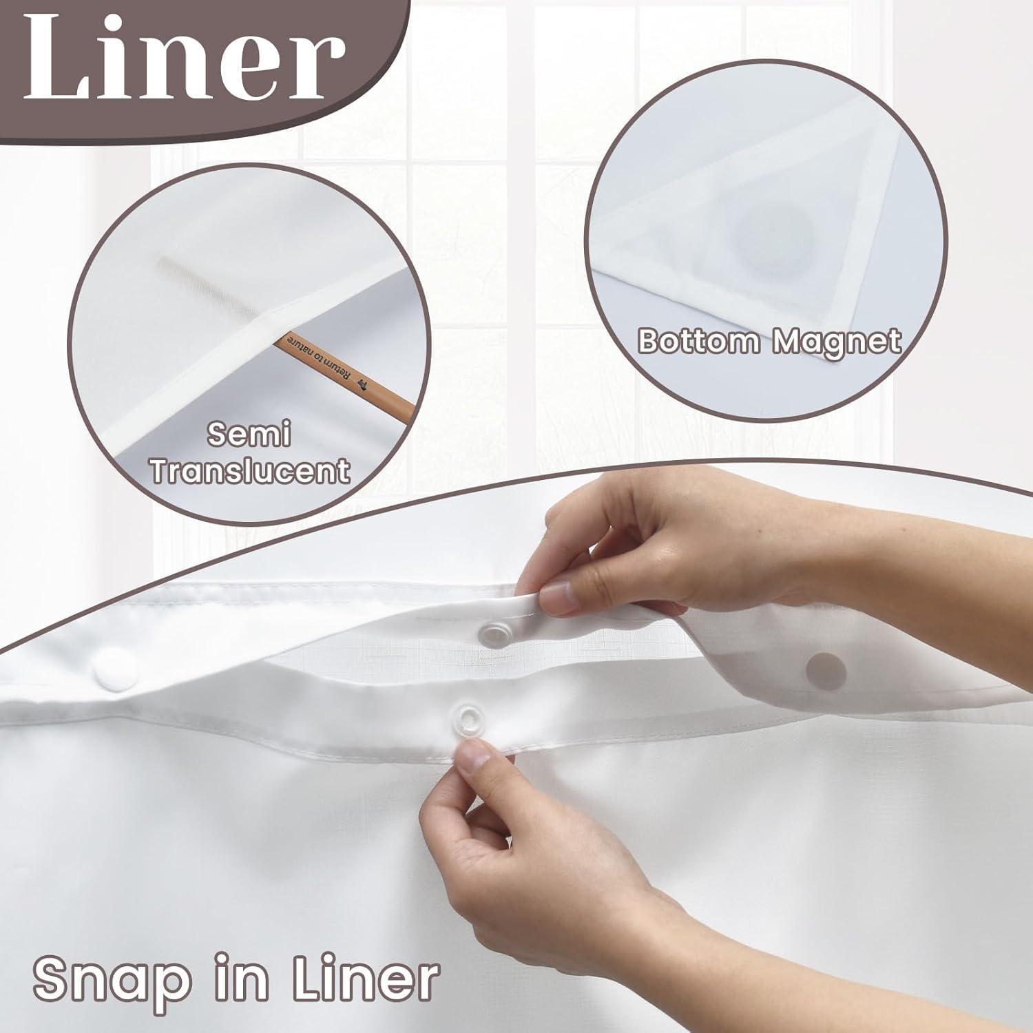 Cortina de Ducha Texturizada SORTTO Blanca 180x188 cm Impermeable