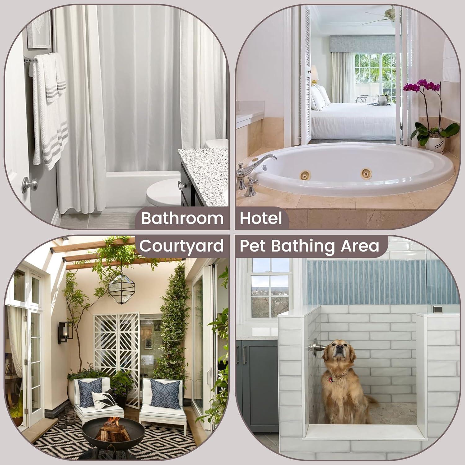 Cortina de Ducha Texturizada SORTTO Blanca 180x188 cm Impermeable