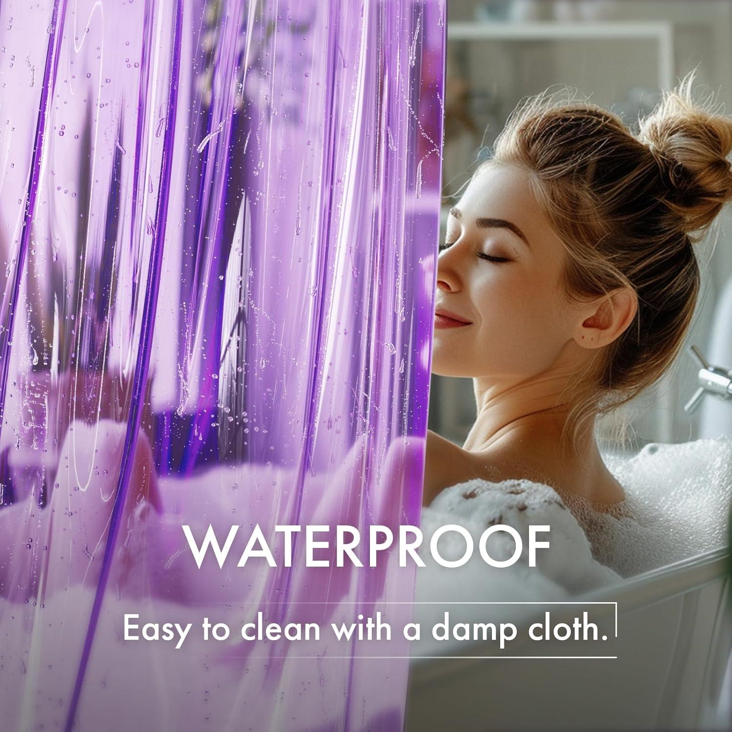 Cortina de Ducha Sin Ganchos AmazerBath 72x75 cm Lavanda