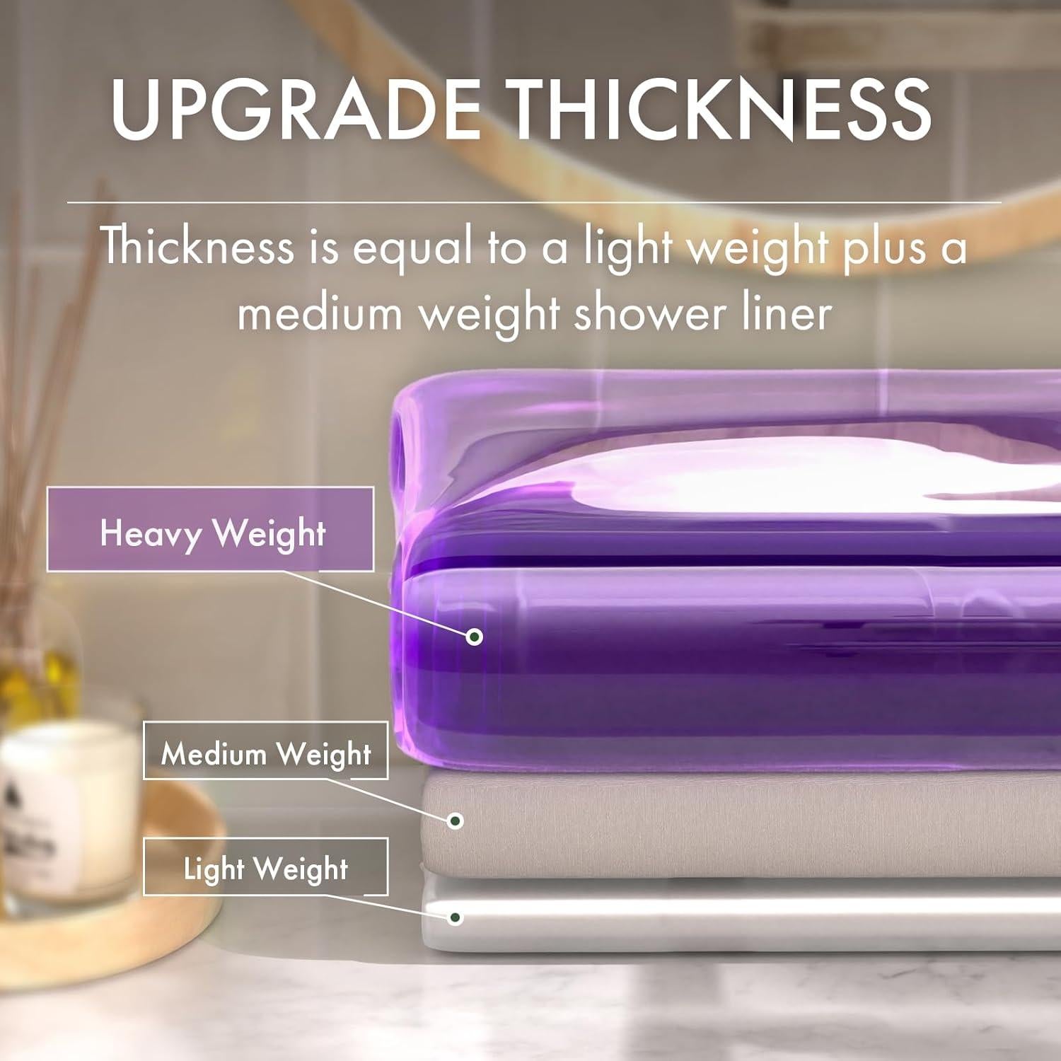 Cortina de Ducha Sin Ganchos AmazerBath 72x75 cm Lavanda