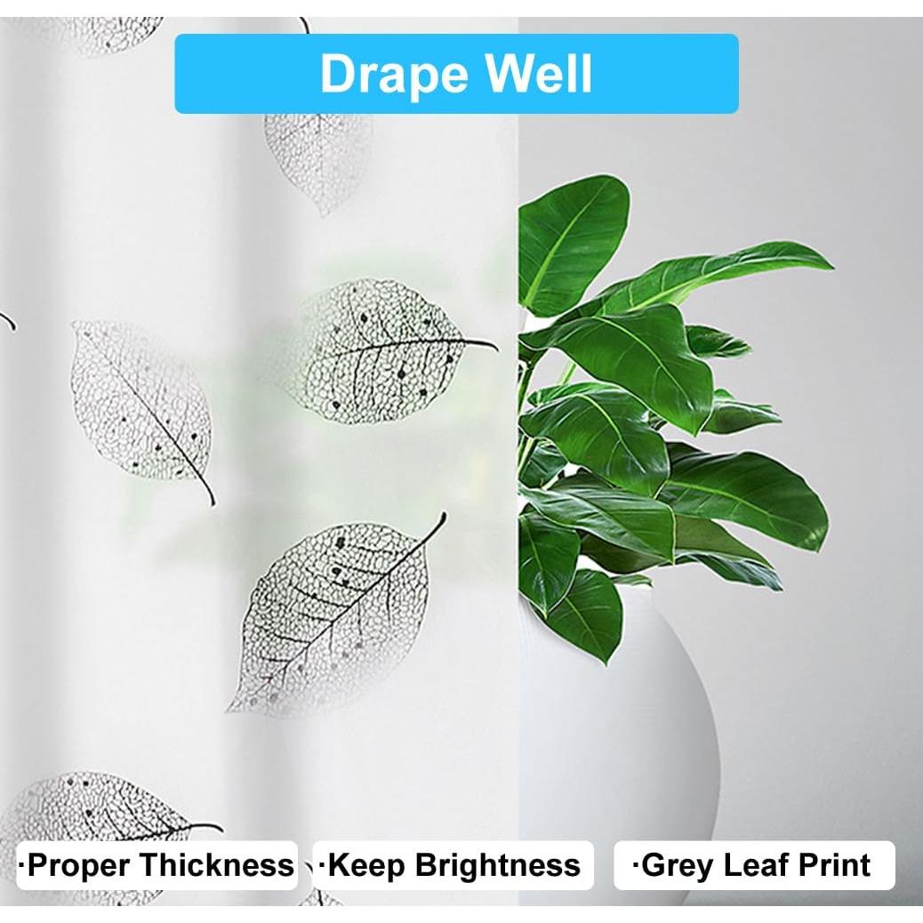 Forro de Cortina de Ducha SUJAYU 182.88x182.88 cm Hoja Gris