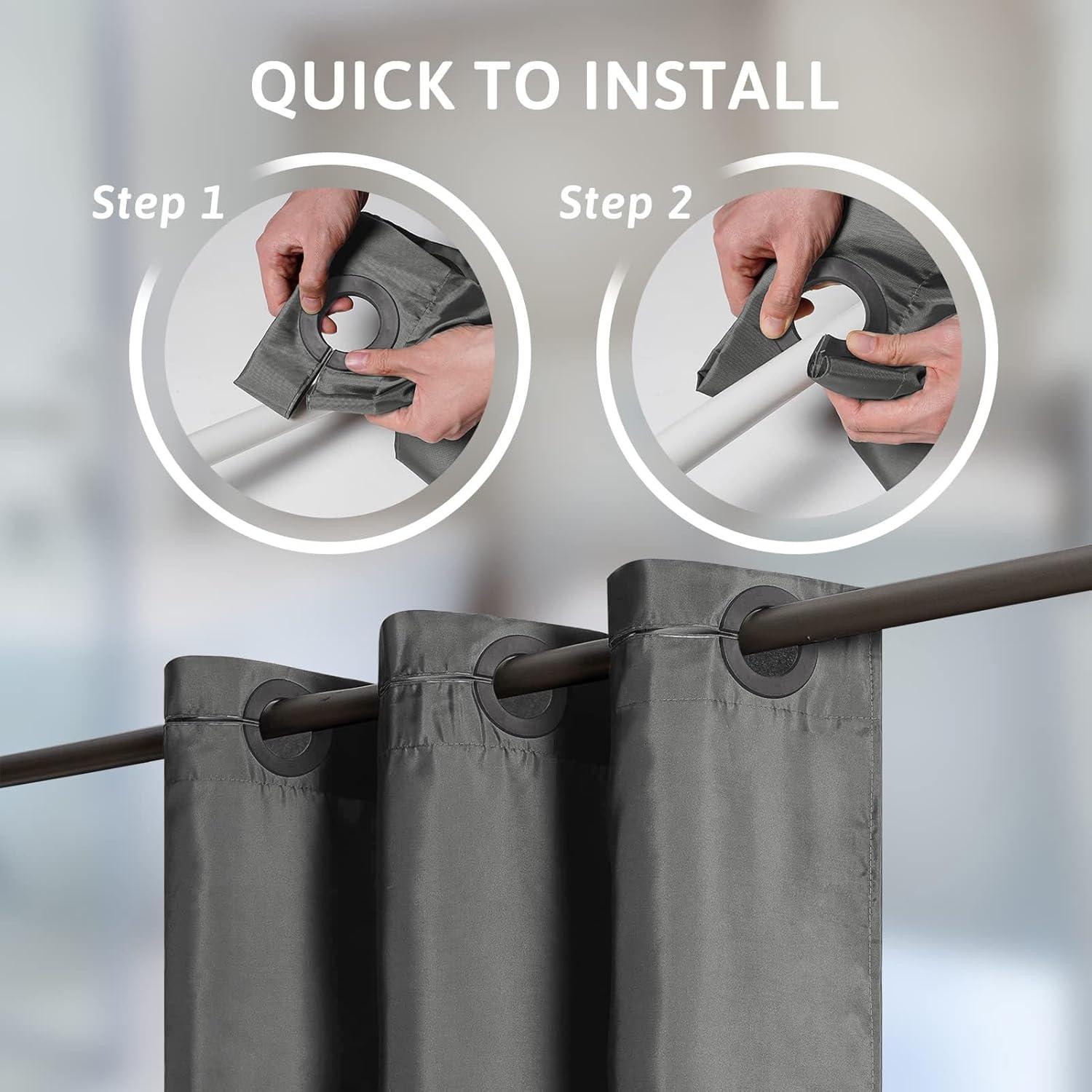 Cortina de Ducha Sin Gancho Furlinic 91x183 cm Gris Oscuro