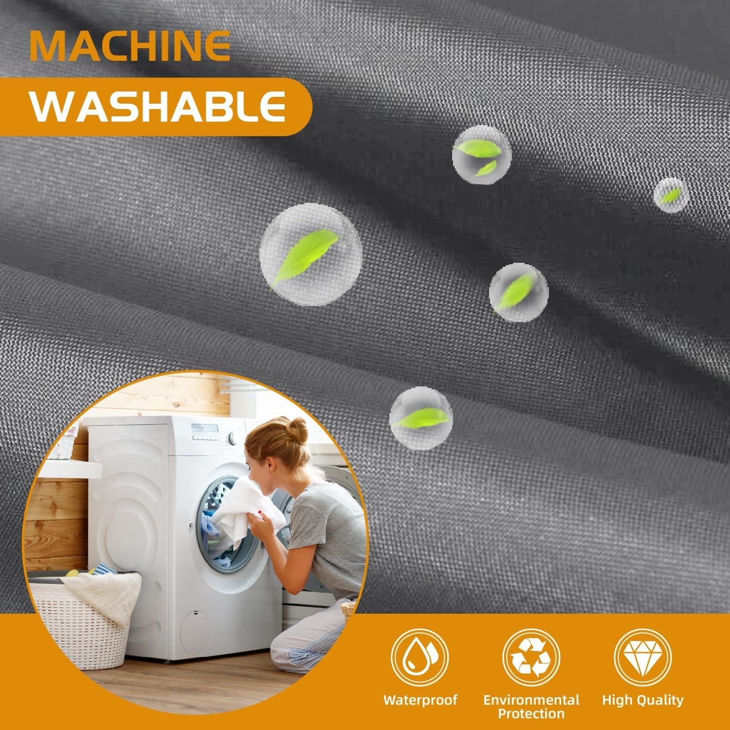 Forro de Cortina de Ducha Removible eachope 178x137 cm Gris