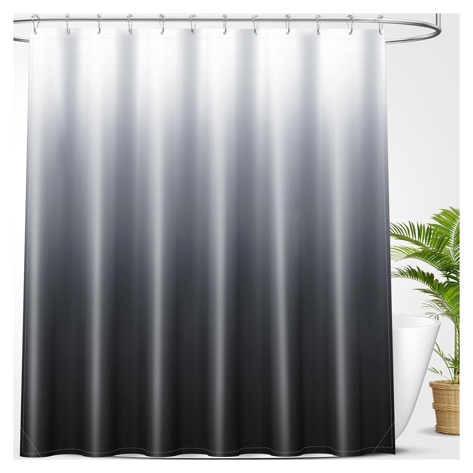 Cortina de Ducha OLANLY Ombre Negra y Gris 182.88x182.88 cm