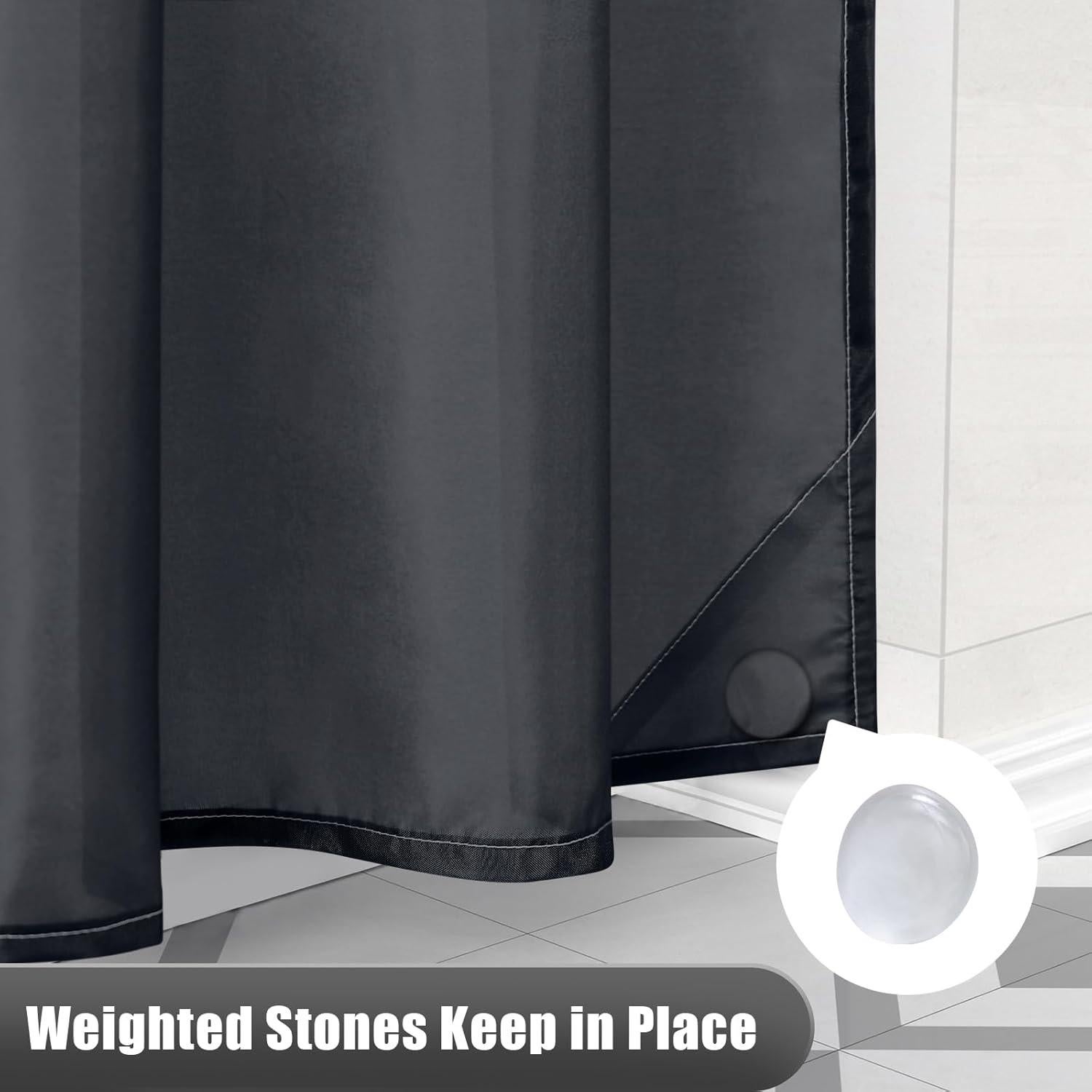 Cortina de Ducha OLANLY Ombre Negra y Gris 182.88x182.88 cm