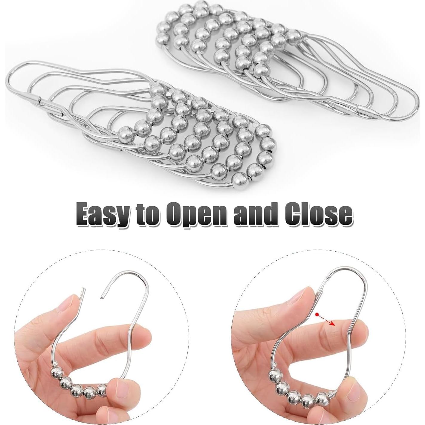 Cortina de Ducha OLANLY Ombre Negra y Gris 182.88x182.88 cm