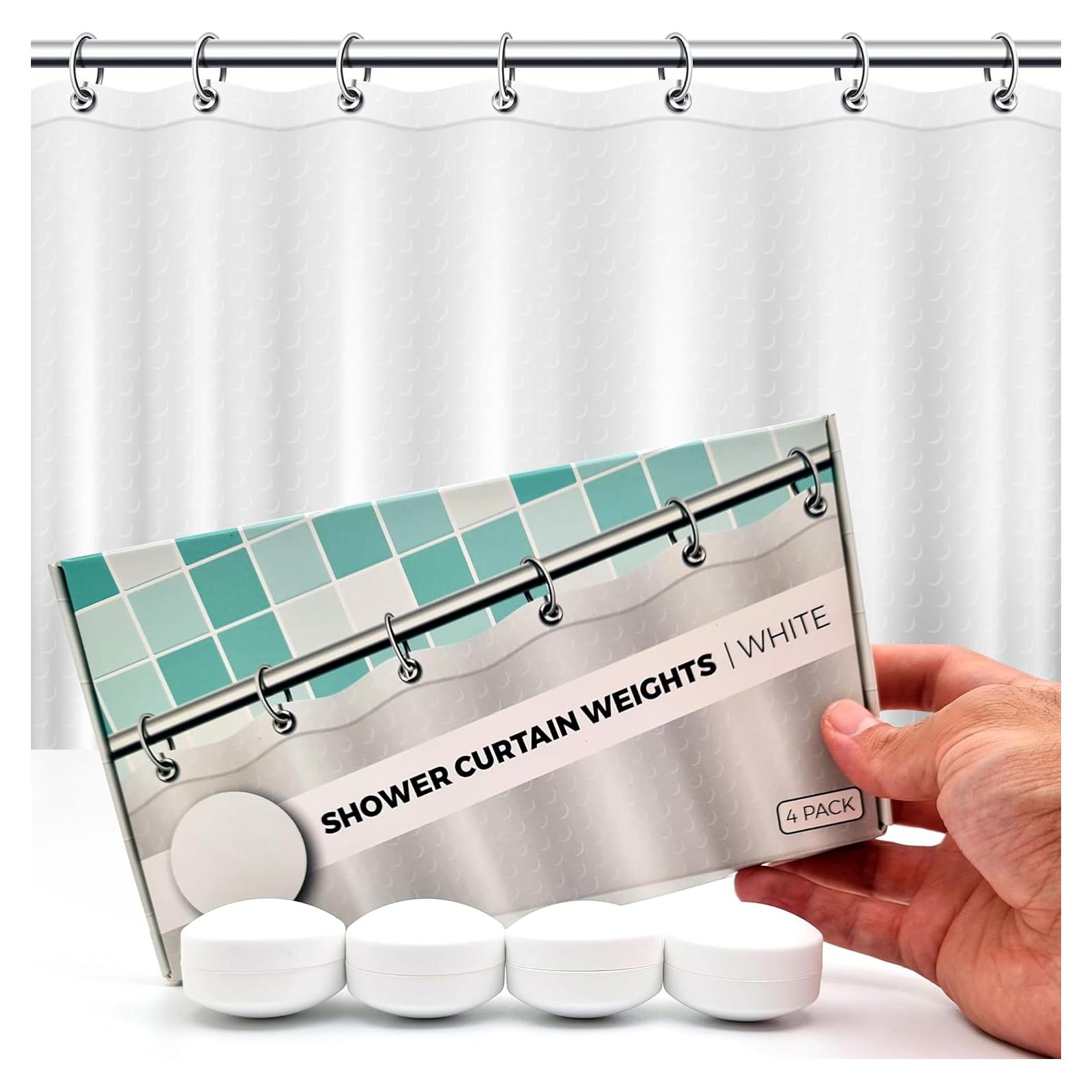 Pesas Magnéticas para Cortinas de Ducha HMmagnets - 4 Pares Blancas