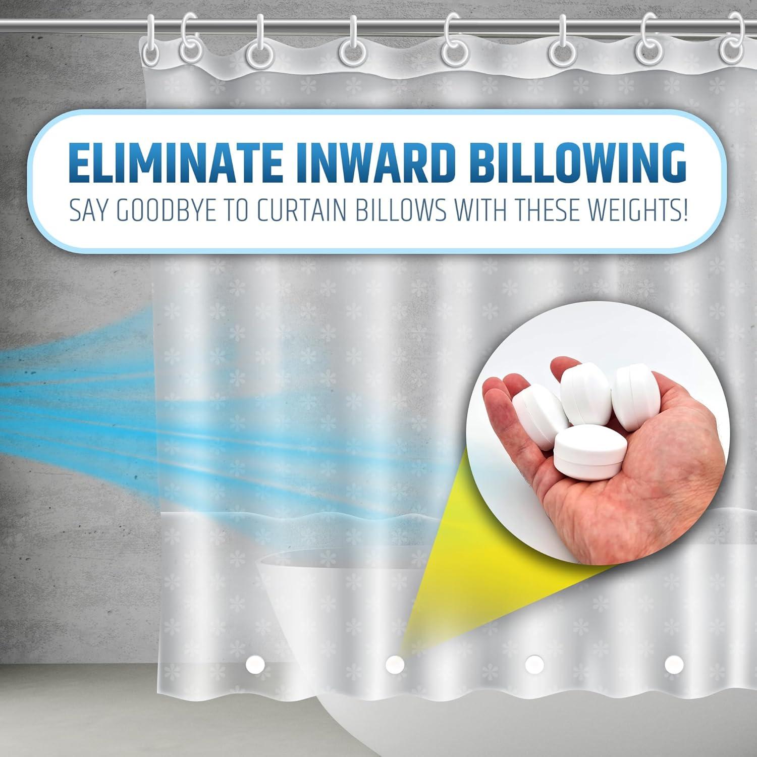 Pesas Magnéticas para Cortinas de Ducha HMmagnets - 4 Pares Blancas