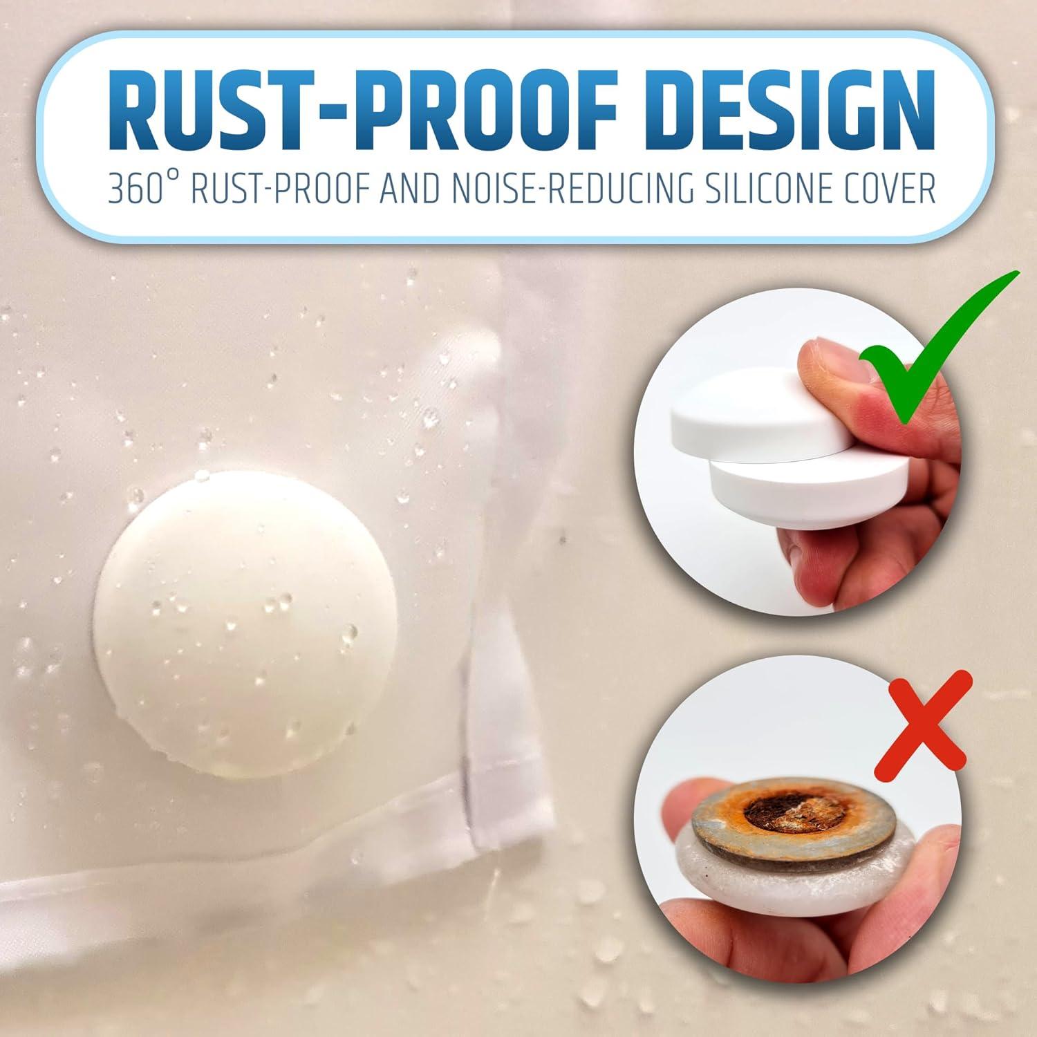 Pesas Magnéticas para Cortinas de Ducha HMmagnets - 4 Pares Blancas